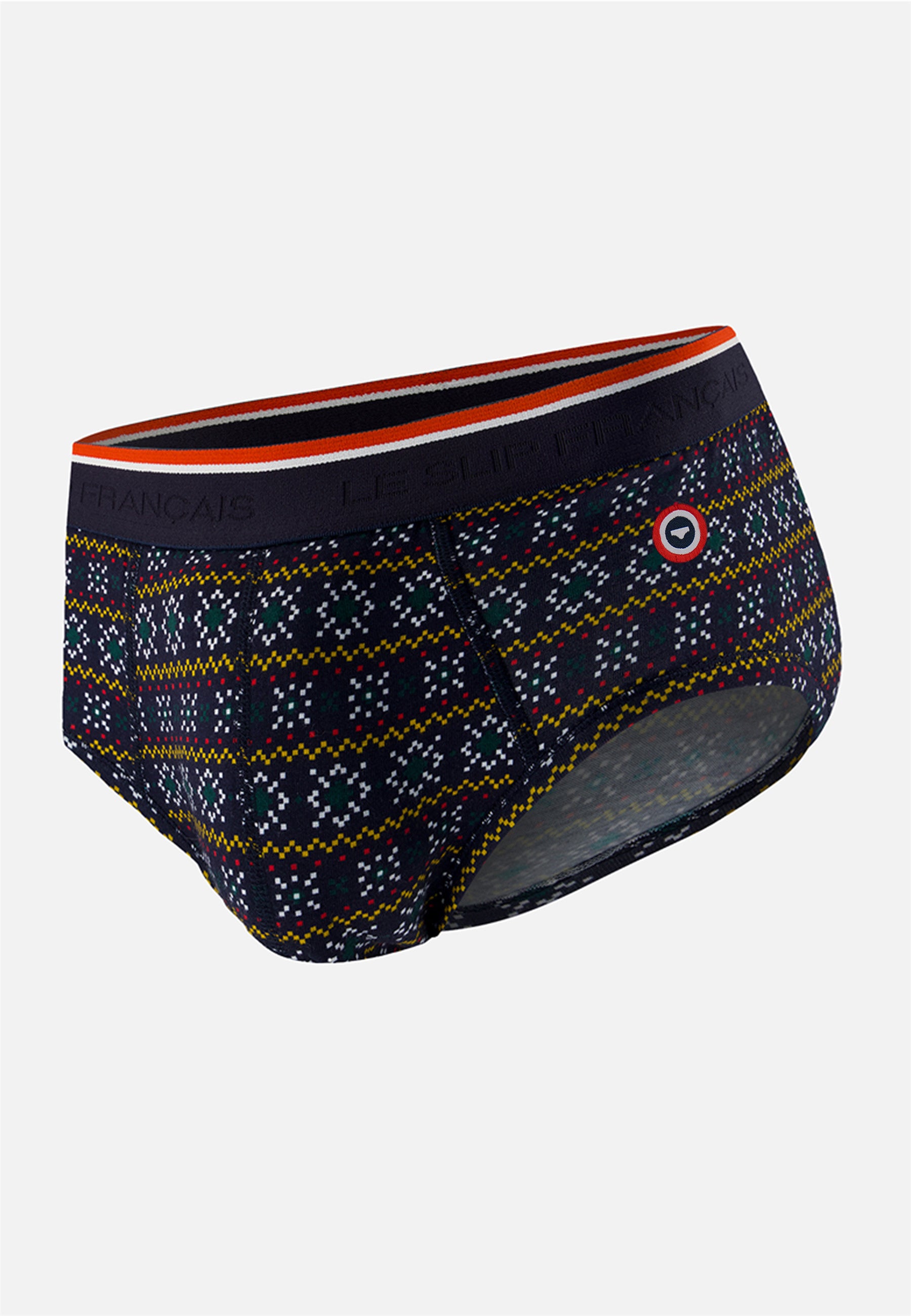 Fir green snowflake print cotton briefs - Terrible Fir Green Snowflake