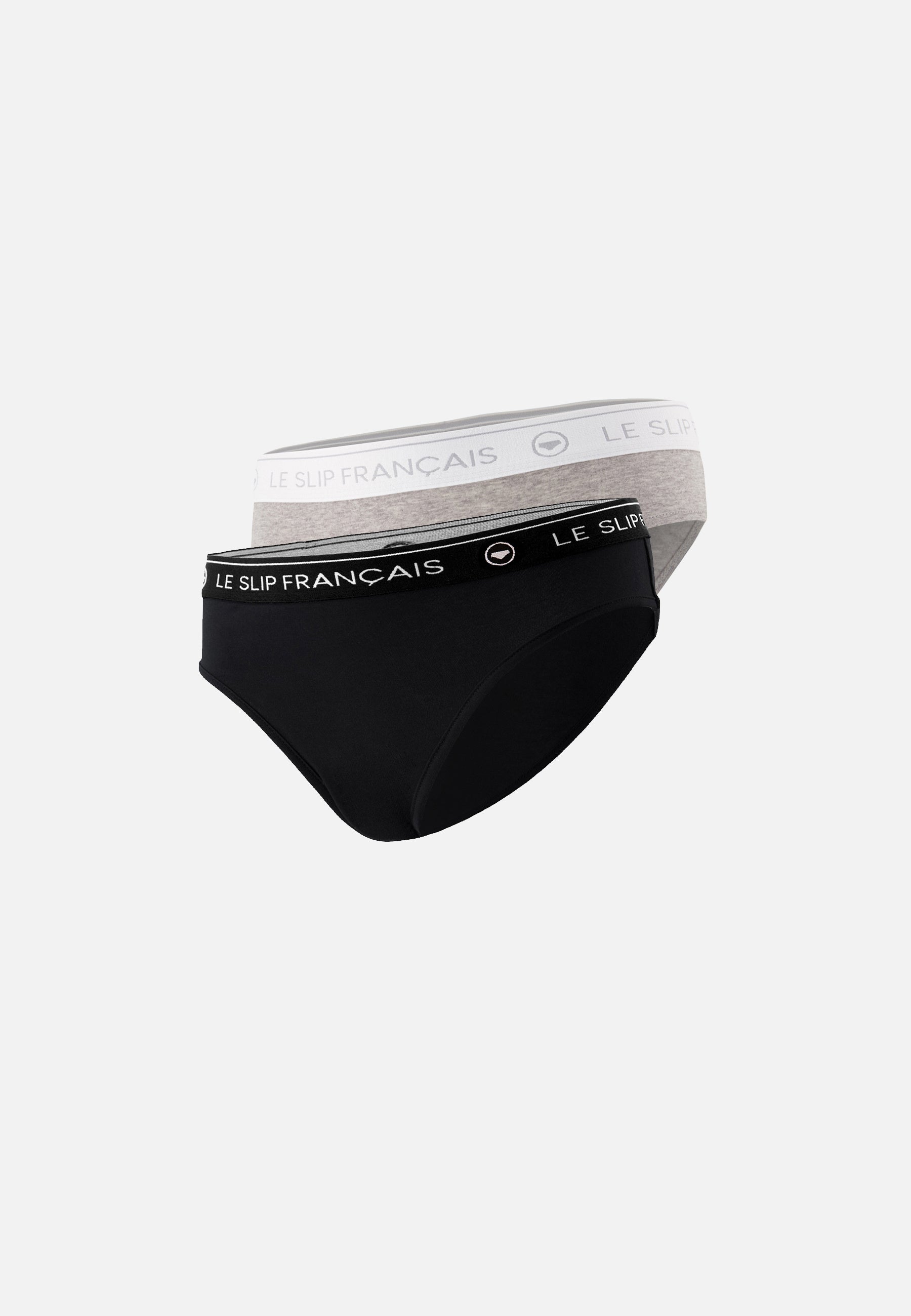 Pack of 2 cotton panties - Black Grey Heather Laughing Panties