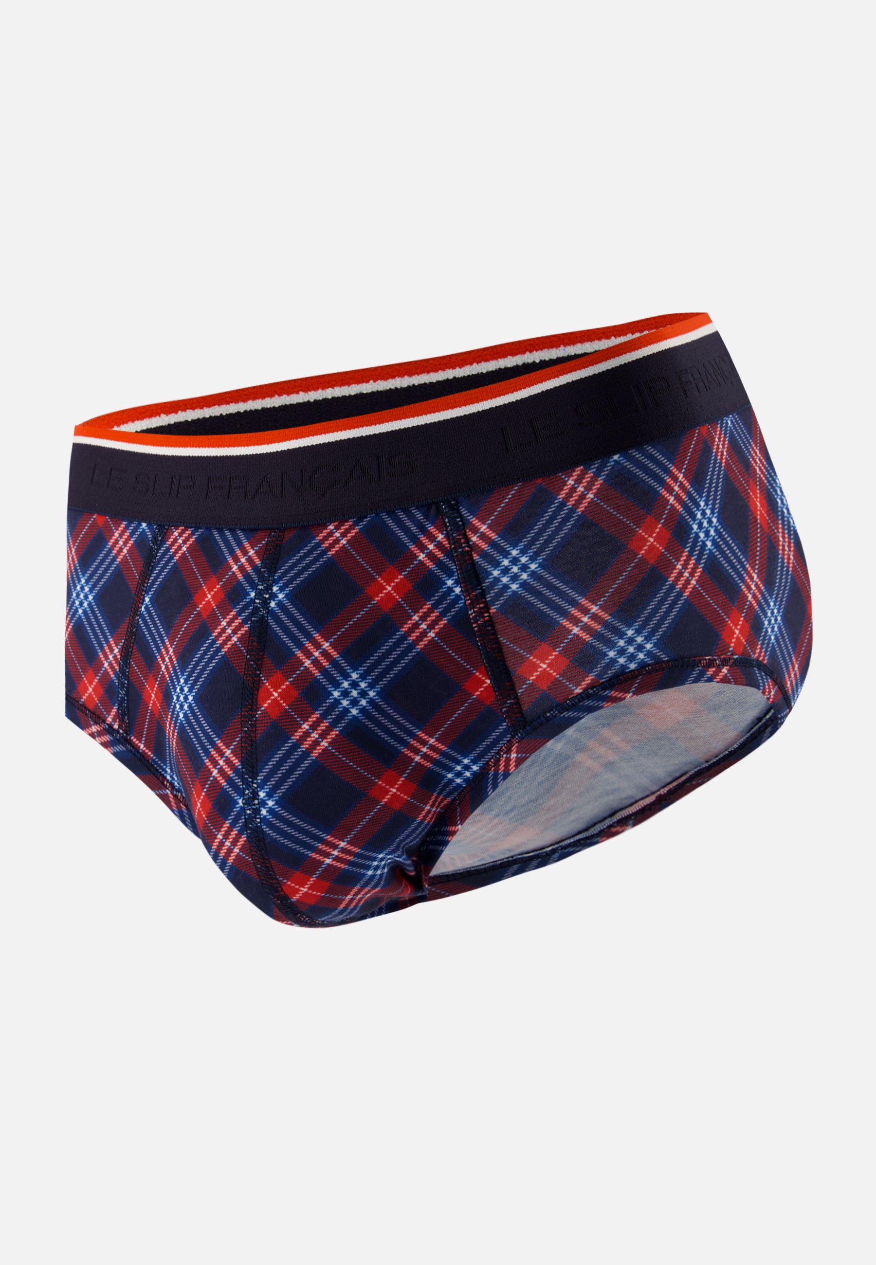 Tricolor checkered briefs - Terrible Blue White Red Tartan