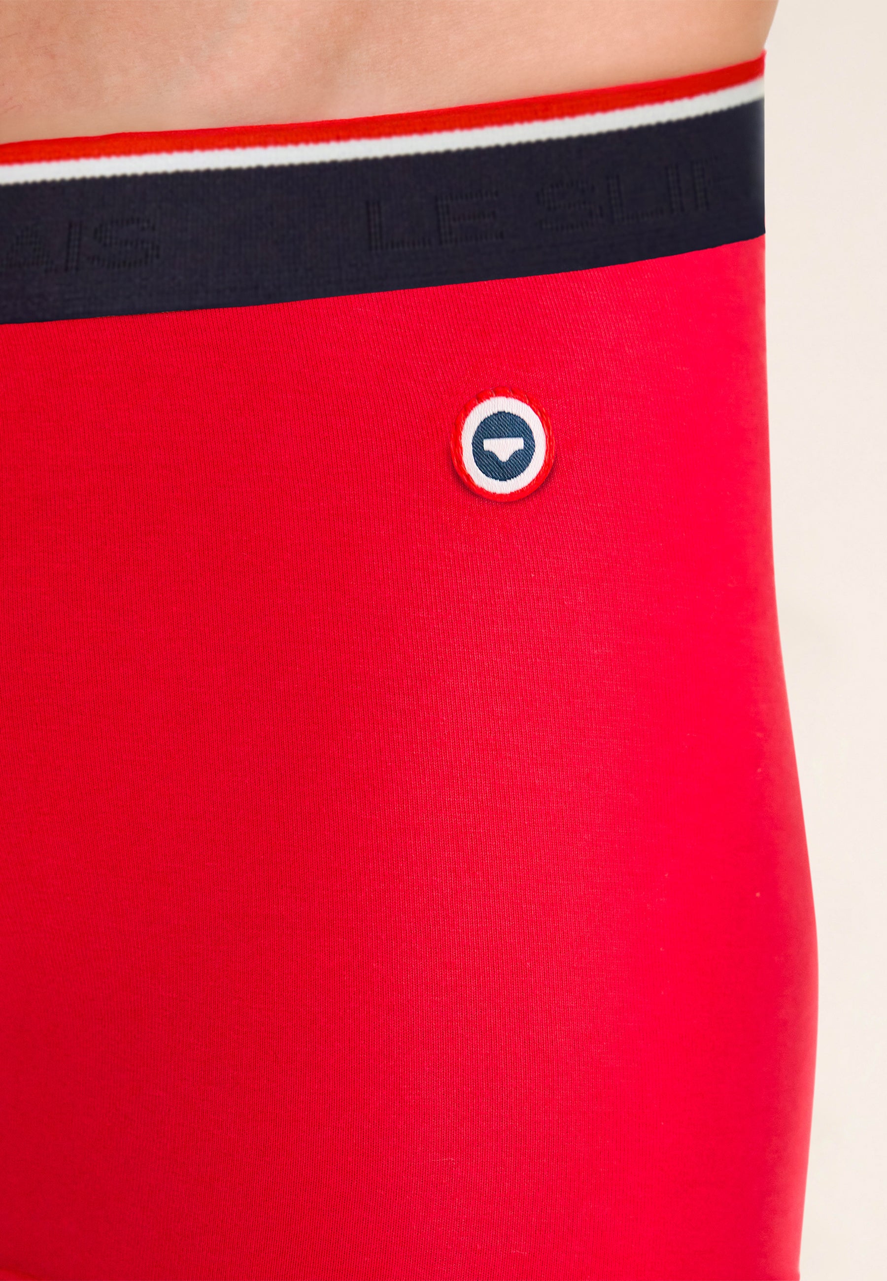 Boxer rouge en coton avec cocarde - Marius Rouge