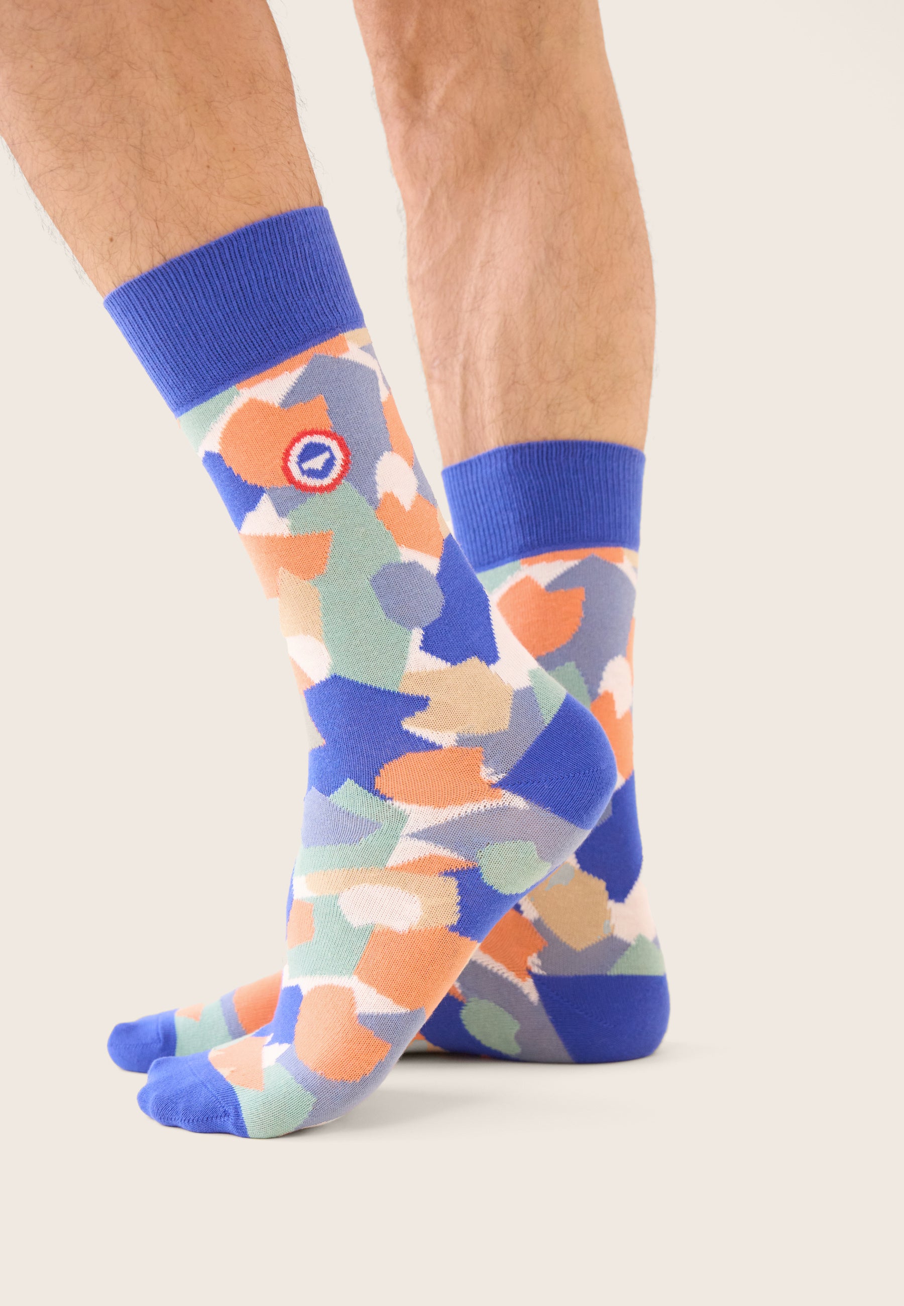 Lot de 3 chaussettes mi-hautes en coton - Chaussettes Bleu Nautique Confetti Vert Azur