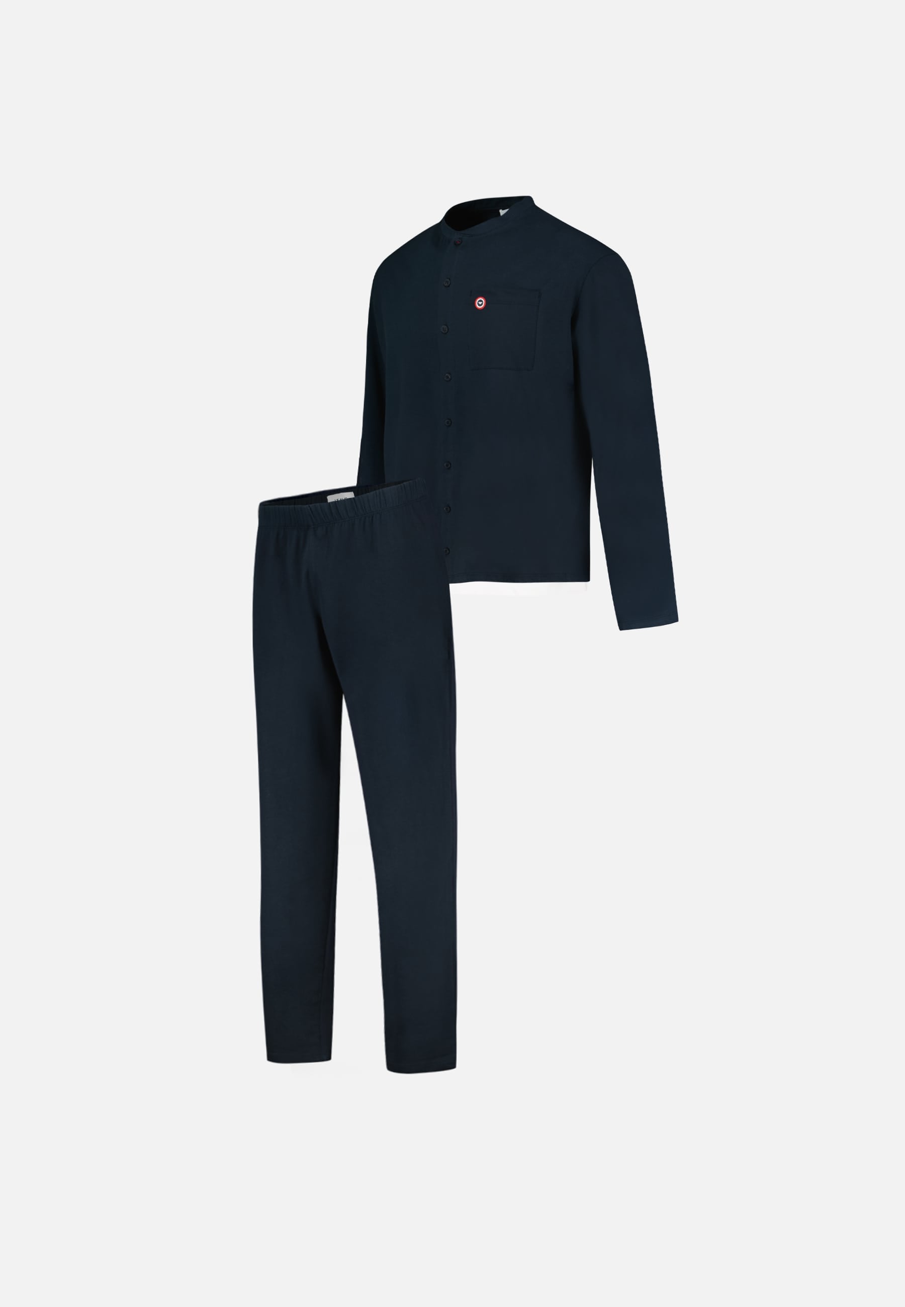 Navy blue cotton top and pants pajama set - Hugo Long Sleeve Top and Long Bottoms Navy Blue
