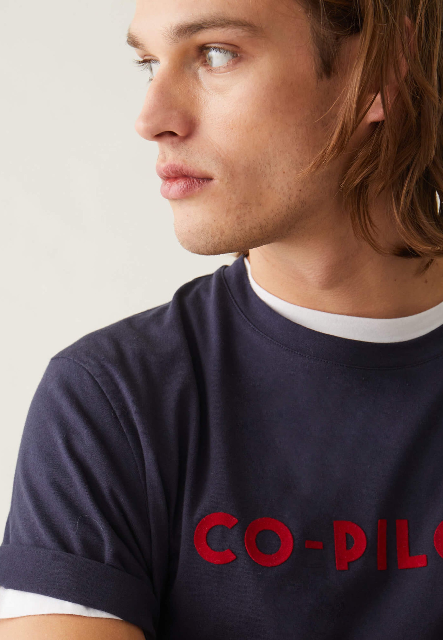 T-shirt col rond en coton - Jean-F Copilote