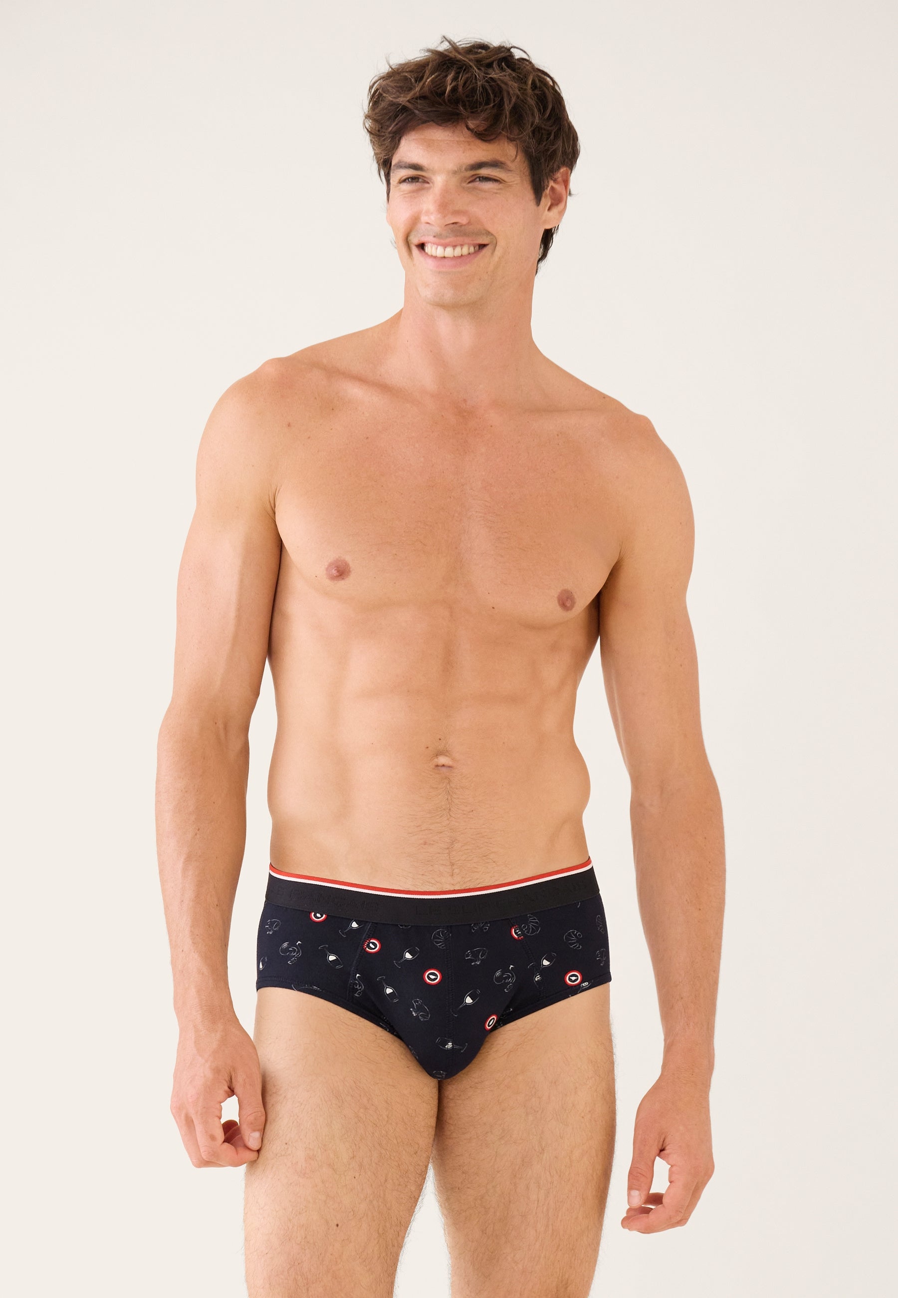 Blue cotton French-themed briefs - Awful "La vie en slip"