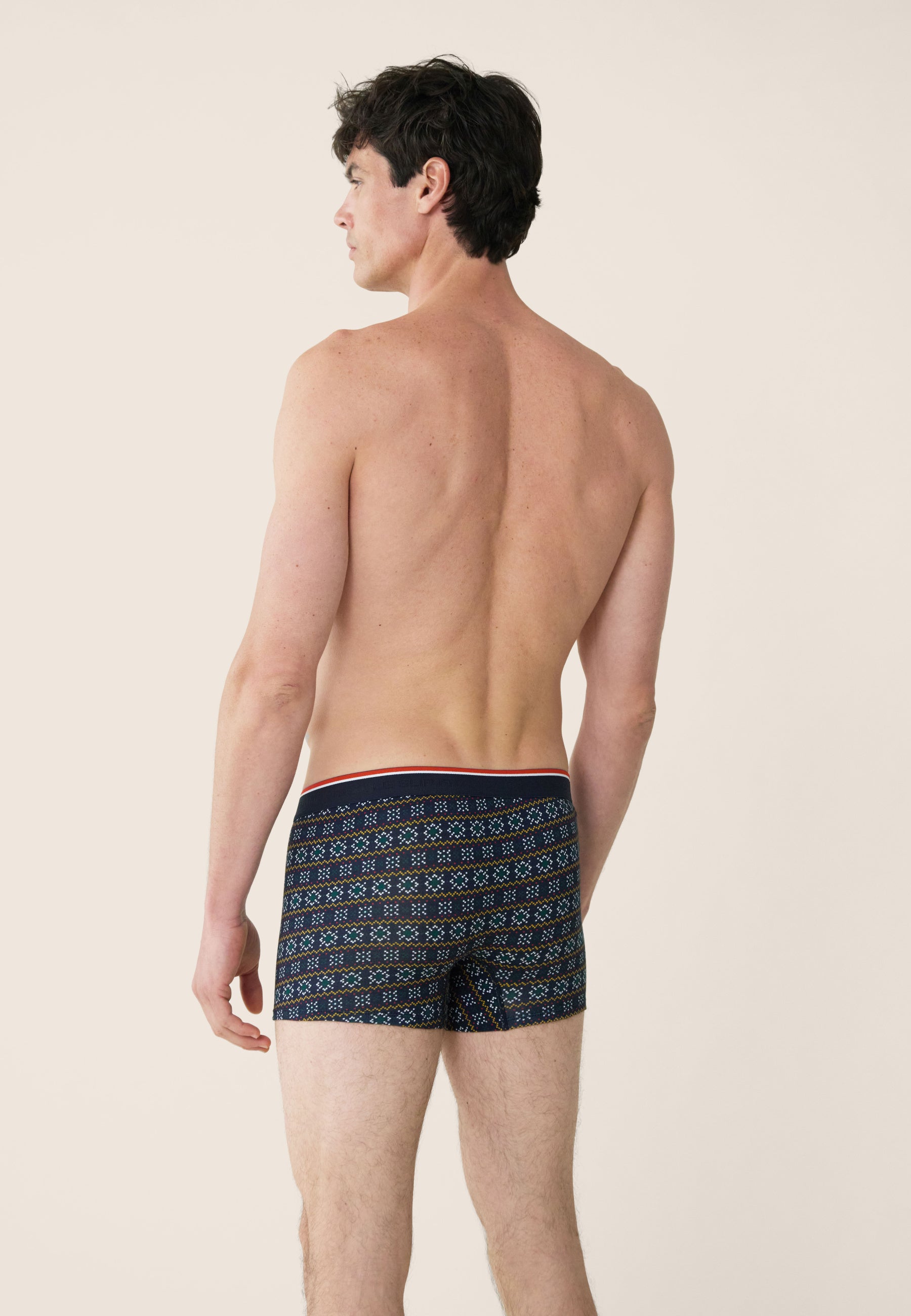 Fir green cotton snowflake boxer shorts - Marius Fir Green Snowflake