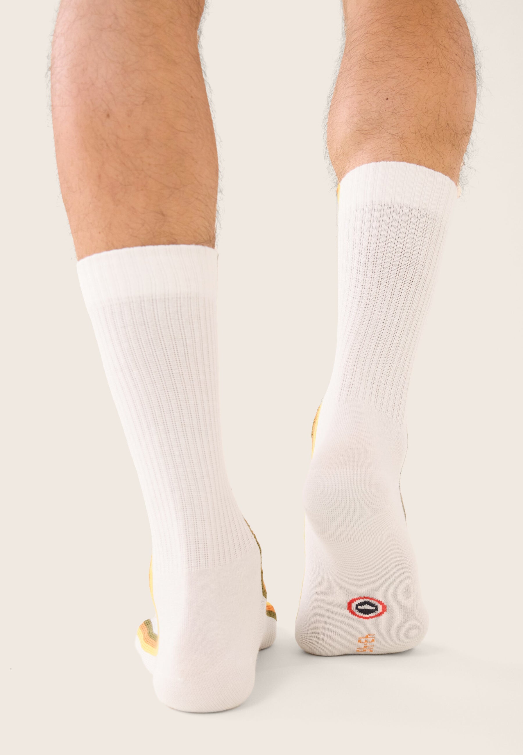 Chaussettes de sport mi-hautes rayées kaki, orange et jaune - Wilfried Lignes Kaki Veronese Orange Pur Jaune Citron