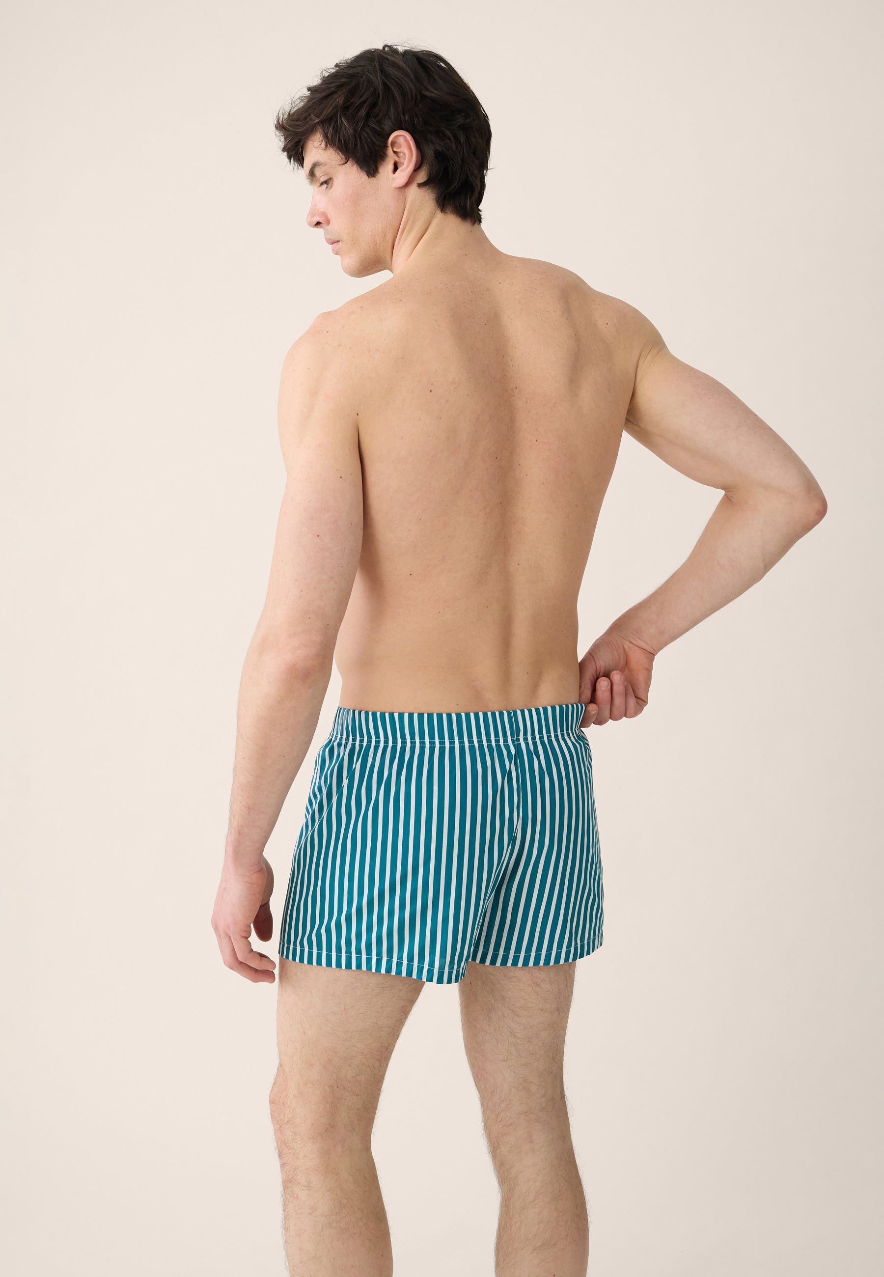 Caleçon à rayures topaz en coton - Jacques Rayures Topaz