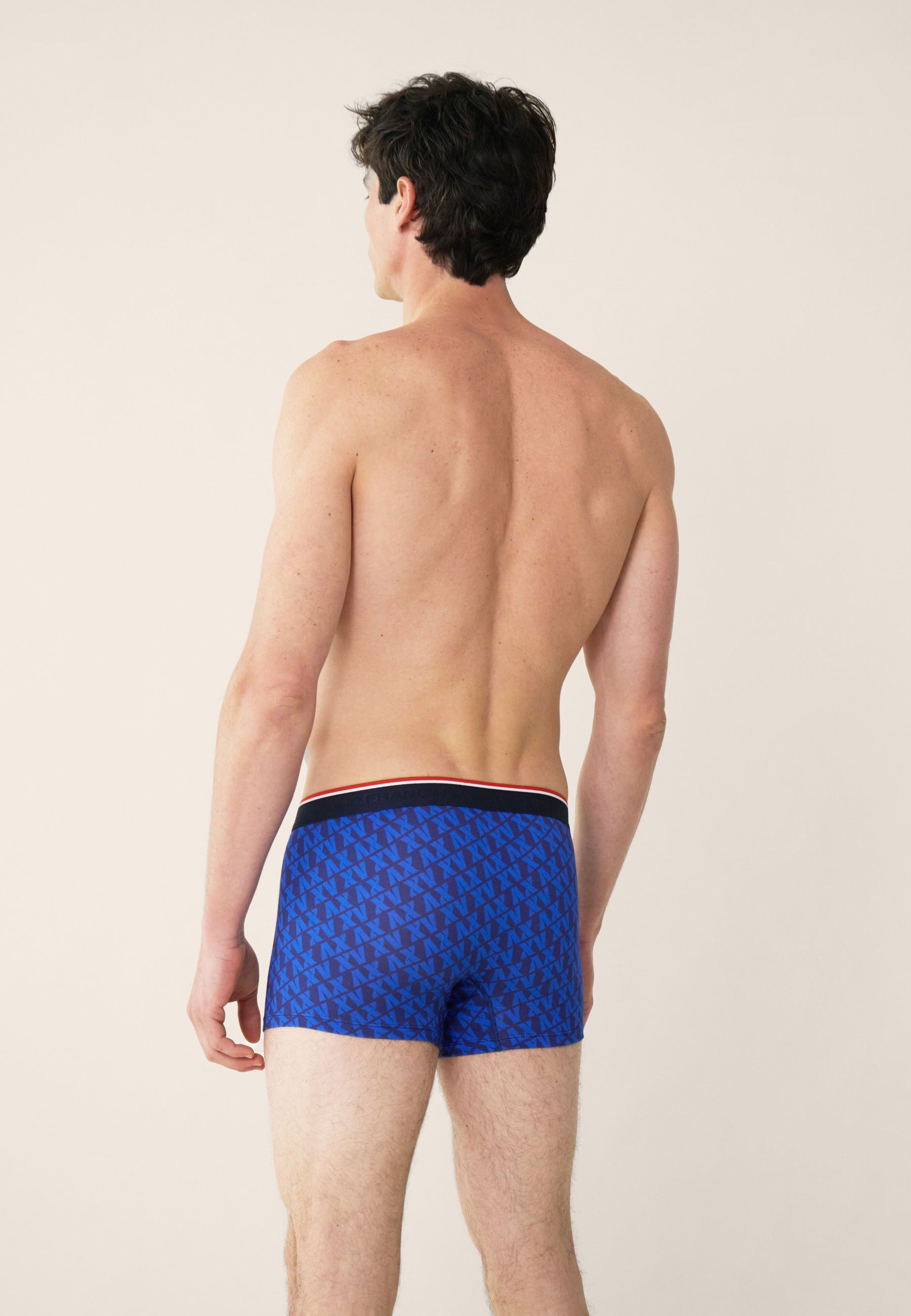 Boxer bleu marine à motif XV en coton - Marius XV Marine