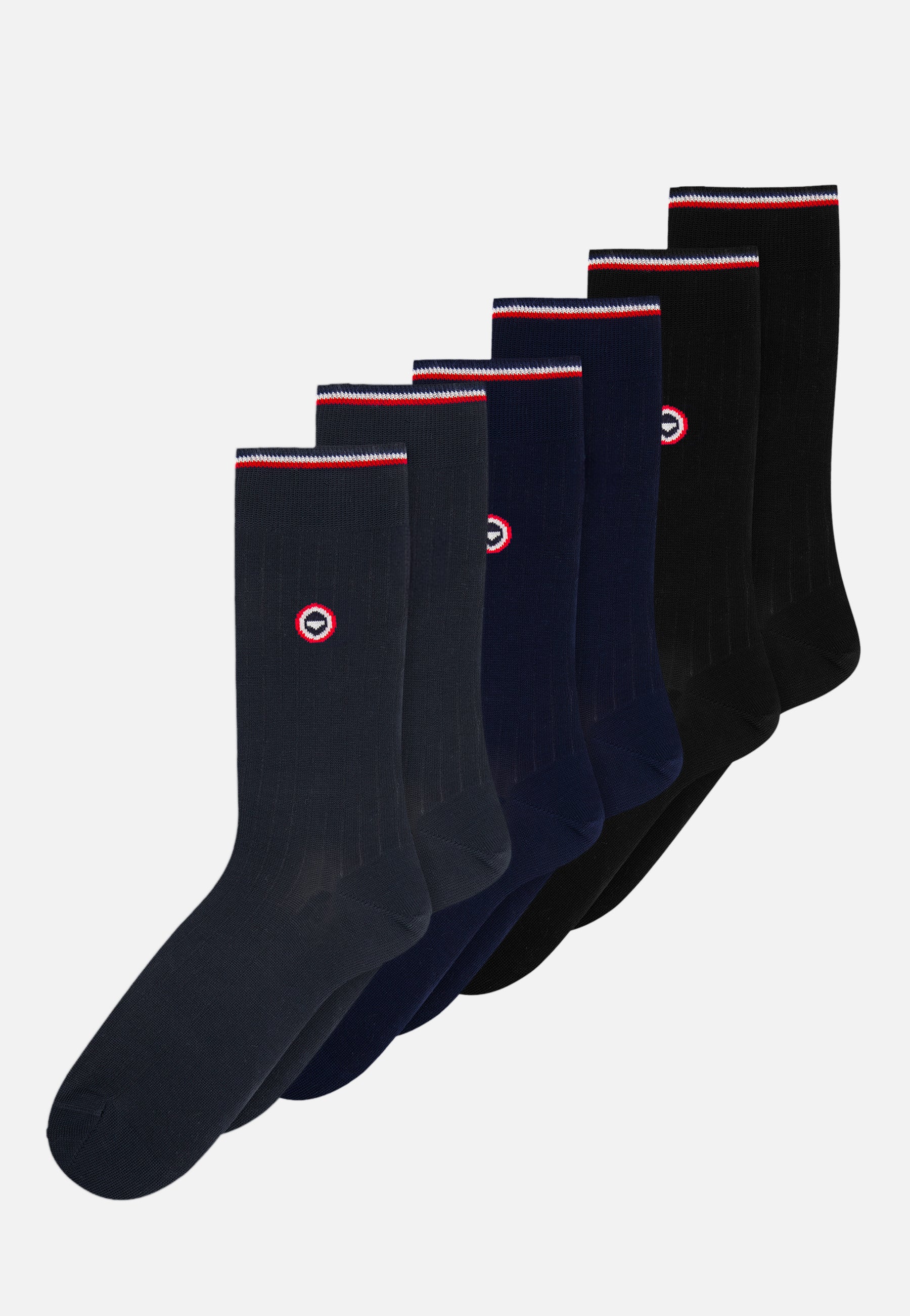 Pack of 3 mid-calf socks - Anthracite Blue Black Socks