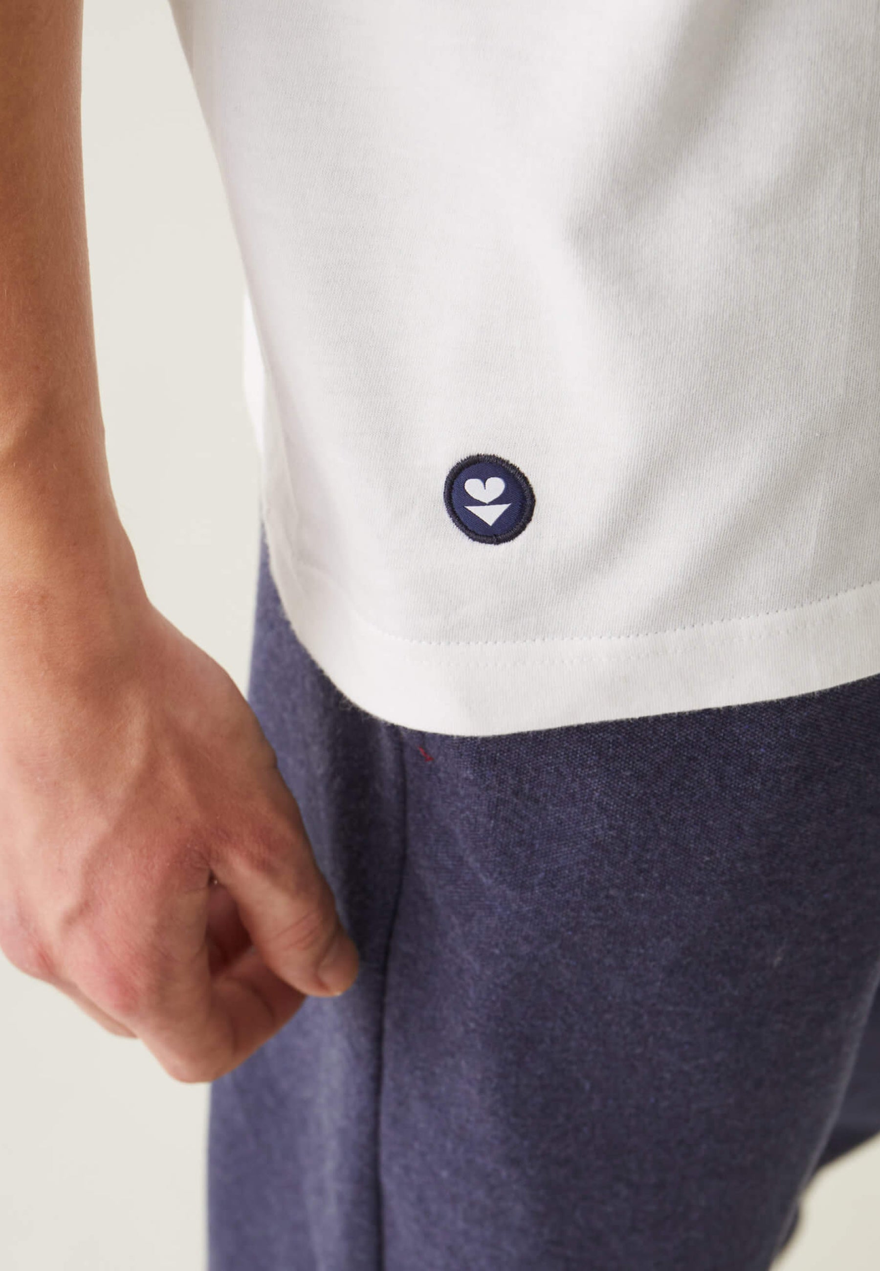 T-shirt col rond en coton - Jean Blanc