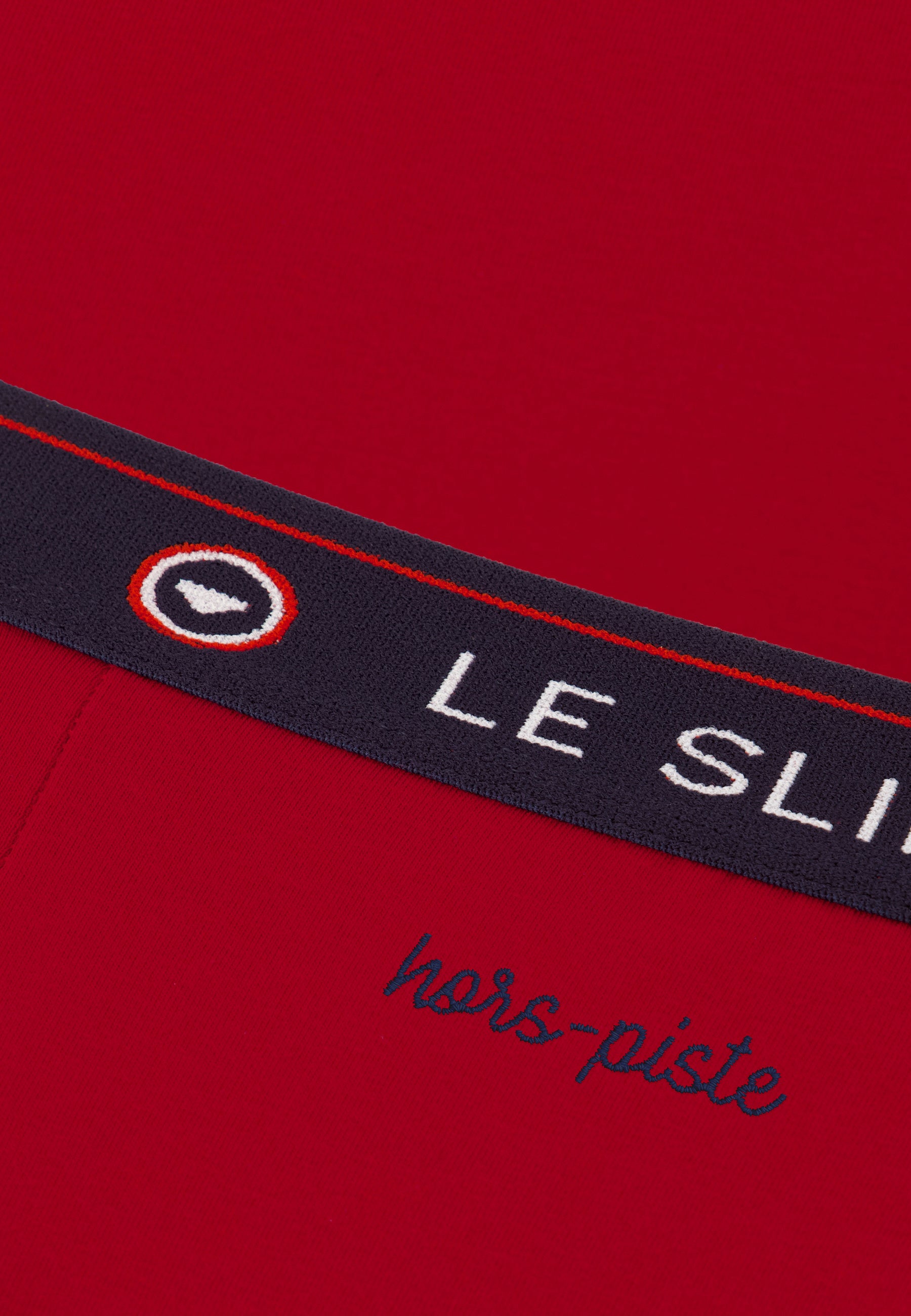 Boxer rouge en coton - Redoutable Rouge Cerise brodé hors piste