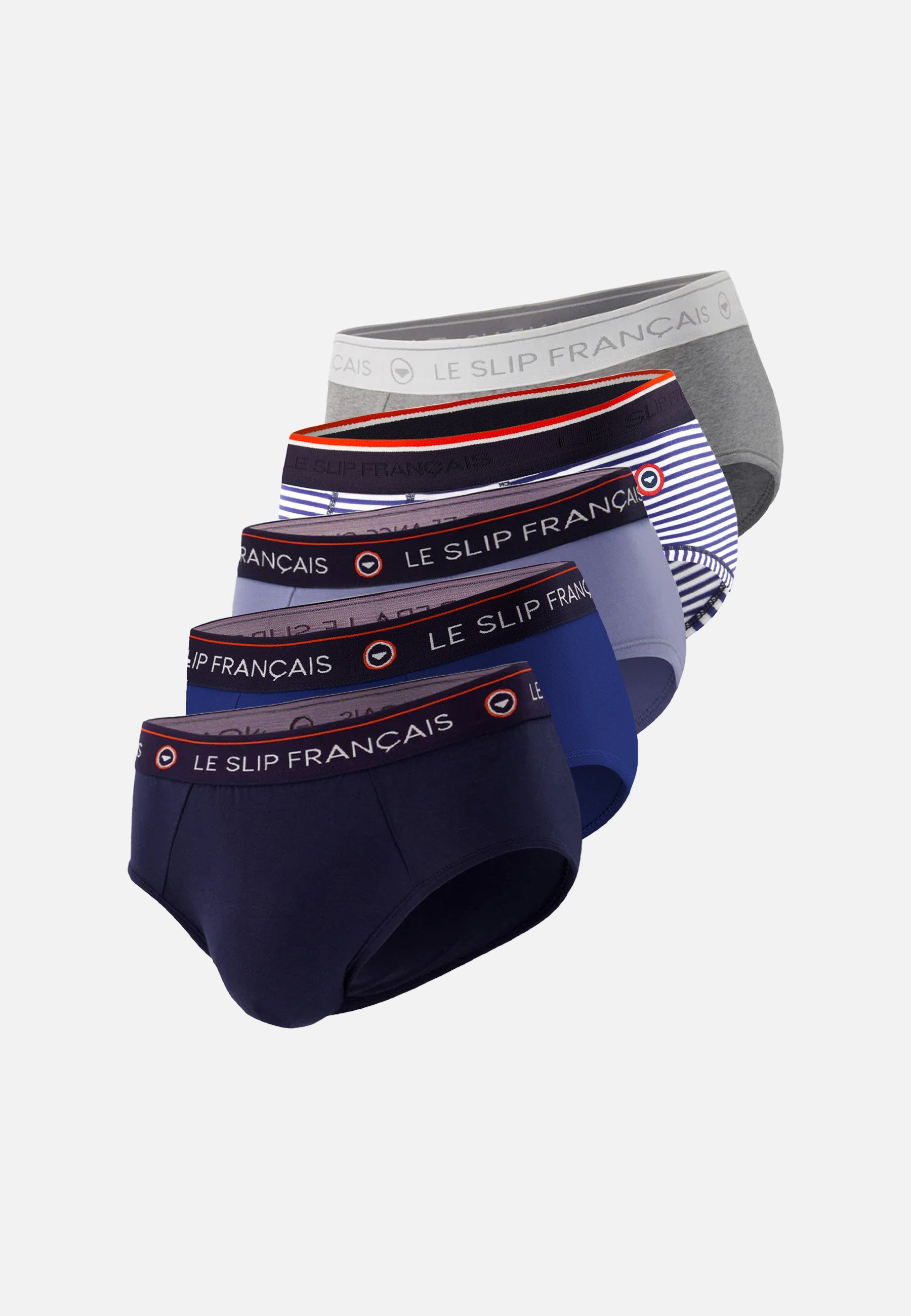 Lot de 5 slips en coton - Slips Nuances de bleu