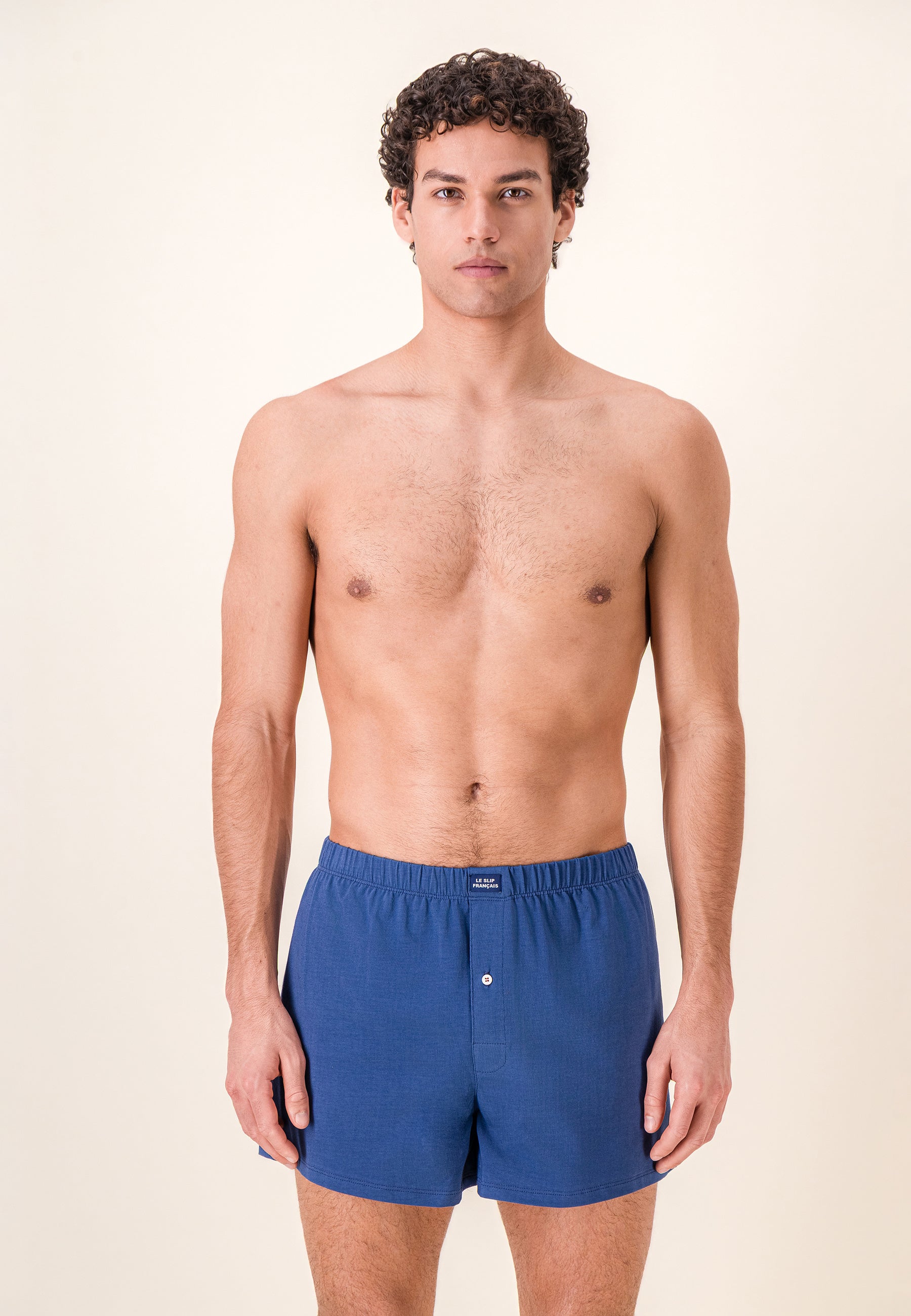 Caleçon bleu en jersey de coton - Fredo Bleu Acier