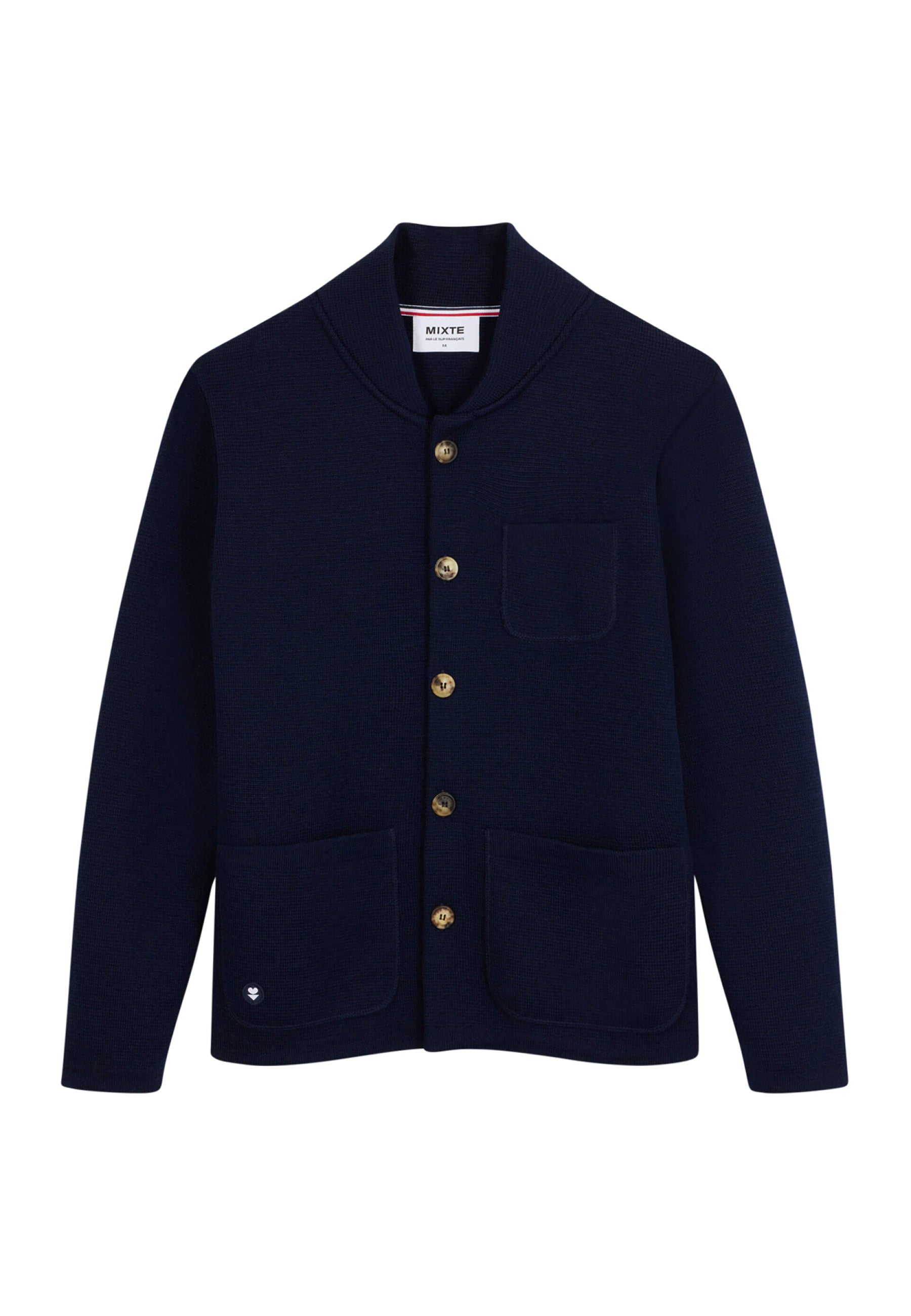 Men's navy blue knitted cardigan - Eloi Marine