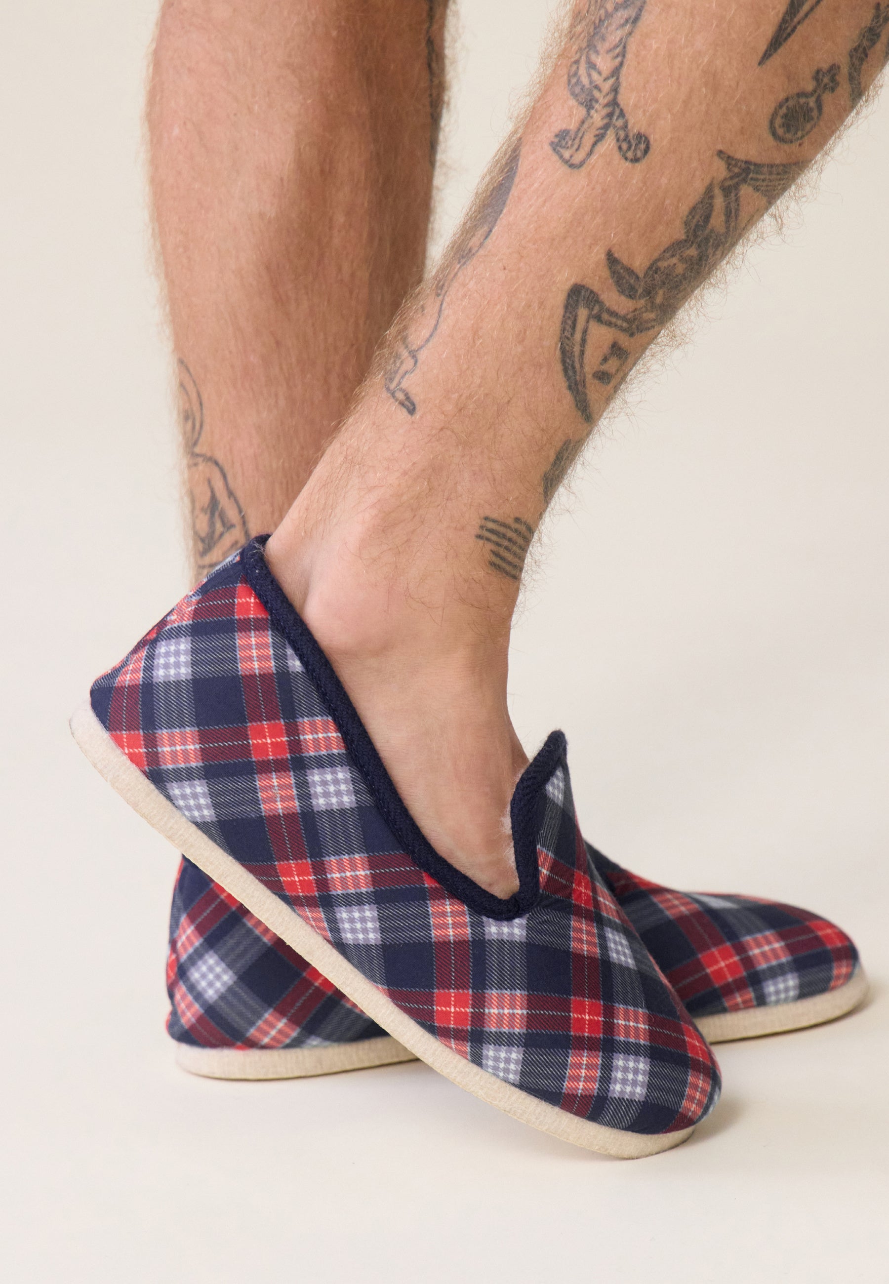 Chaussons d'intérieur en laine - Pantoufles Tartan