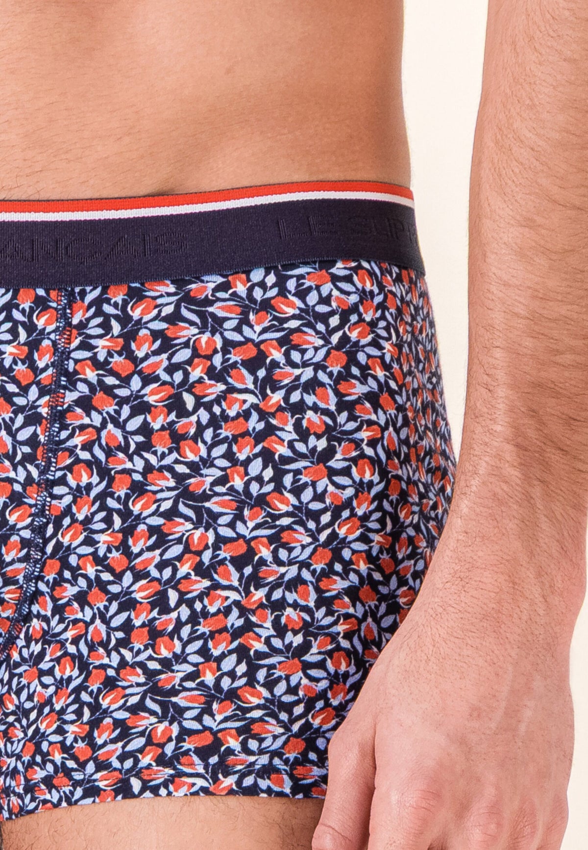 Lot de 2 boxers en coton - Boxers Marine Rose Rouge Brique