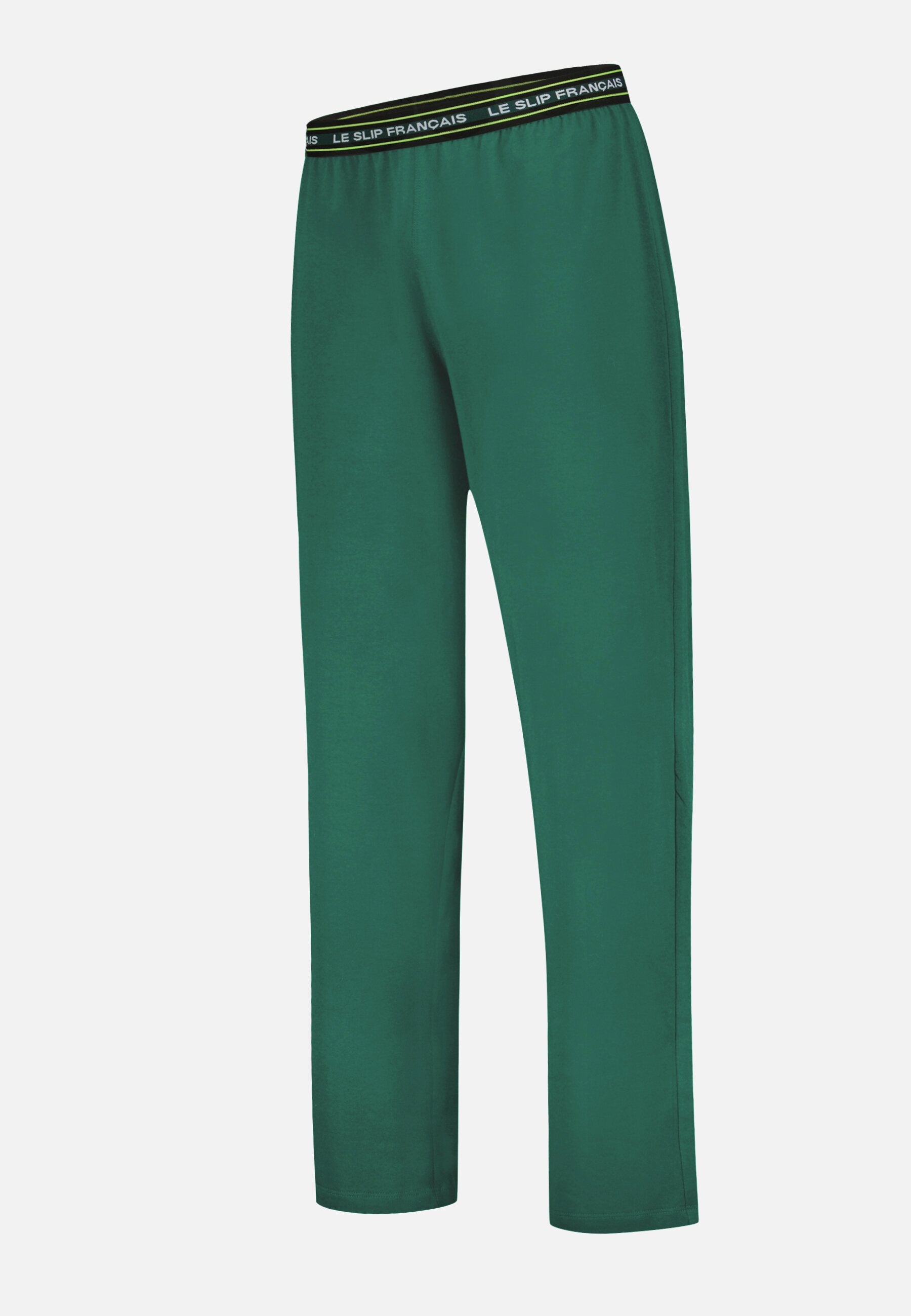 Bas de pyjama long vert en coton - Indomptable Vert Forêt