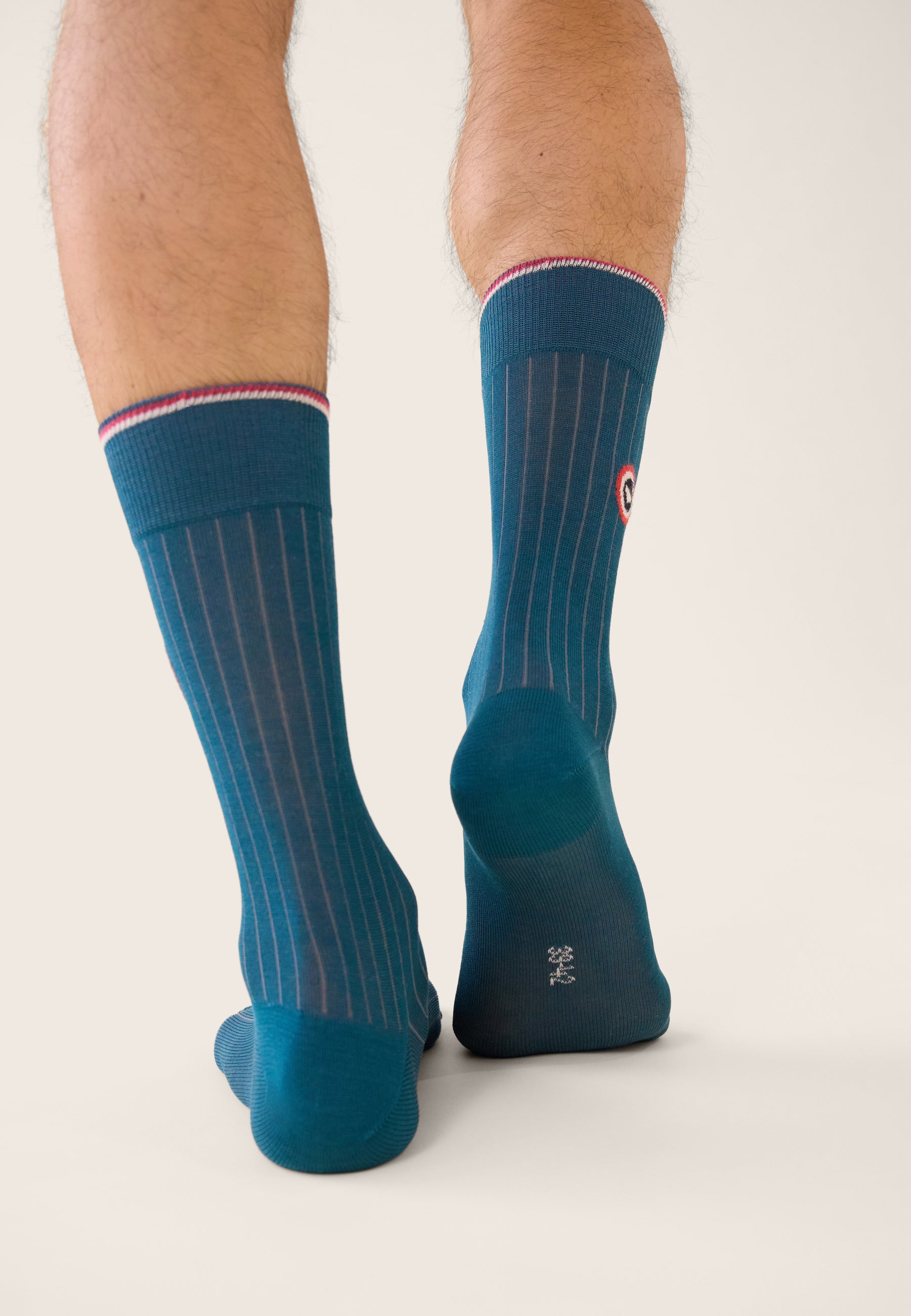 Lot de 2 chaussettes mi-hautes en fil d'Écosse - Chaussettes Bleu Canard Marine