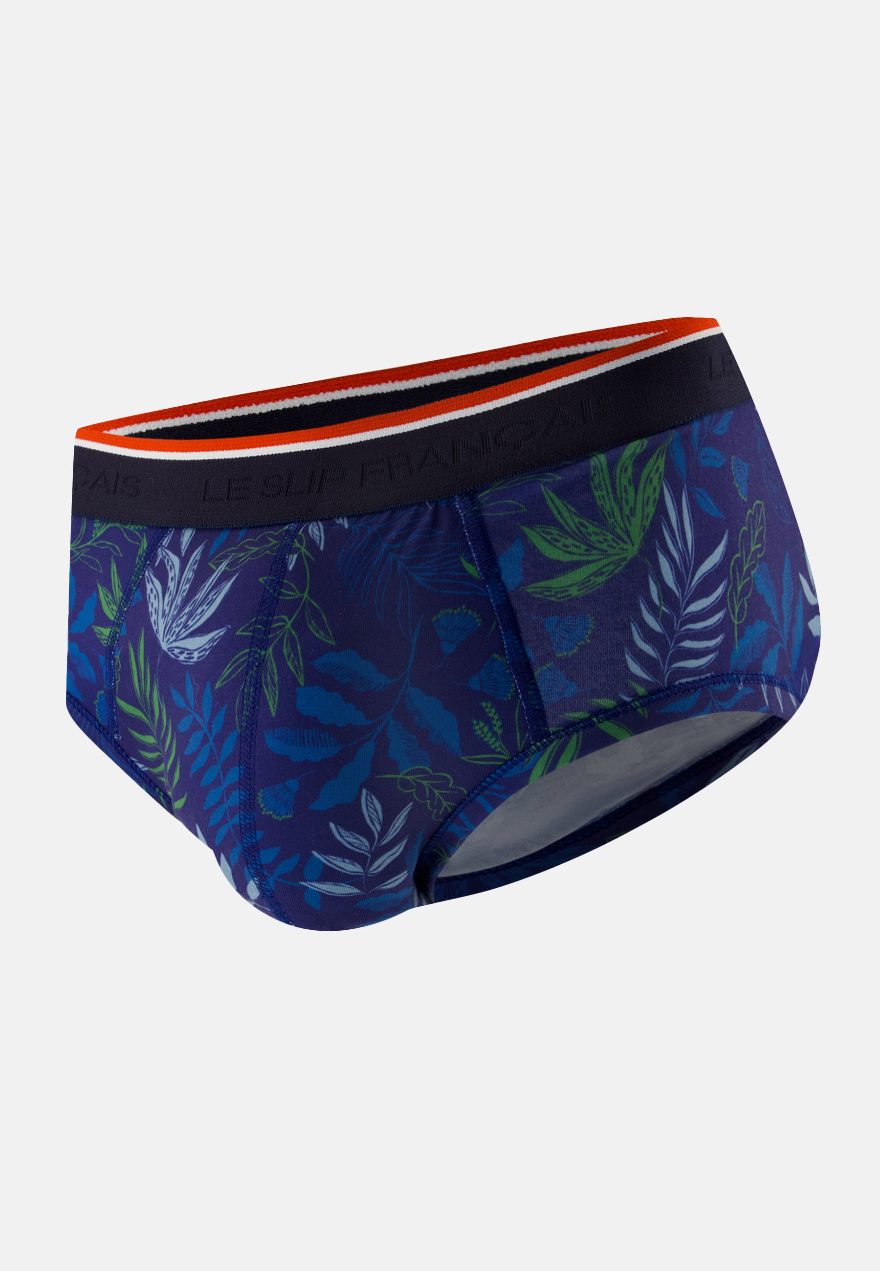Indigo printed cotton briefs - Terrible Sous Bois Indigo