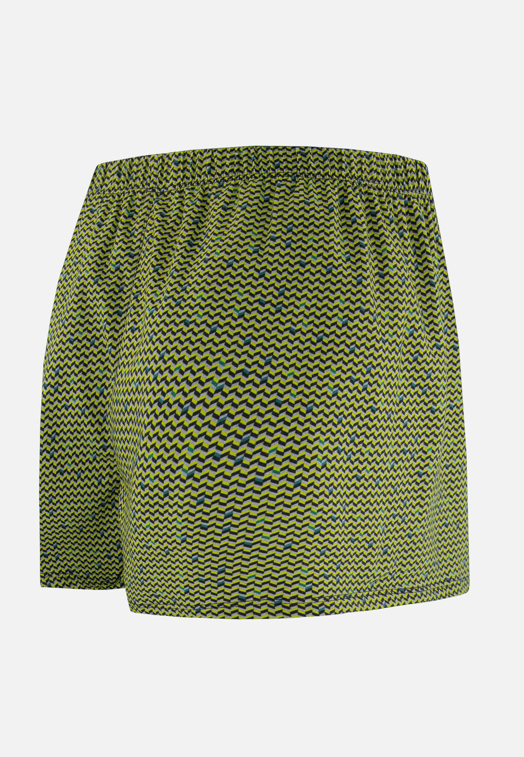 Caleçon à motif chevron jaune anis en jersey de coton - Fredo Chevron Jaune Anis