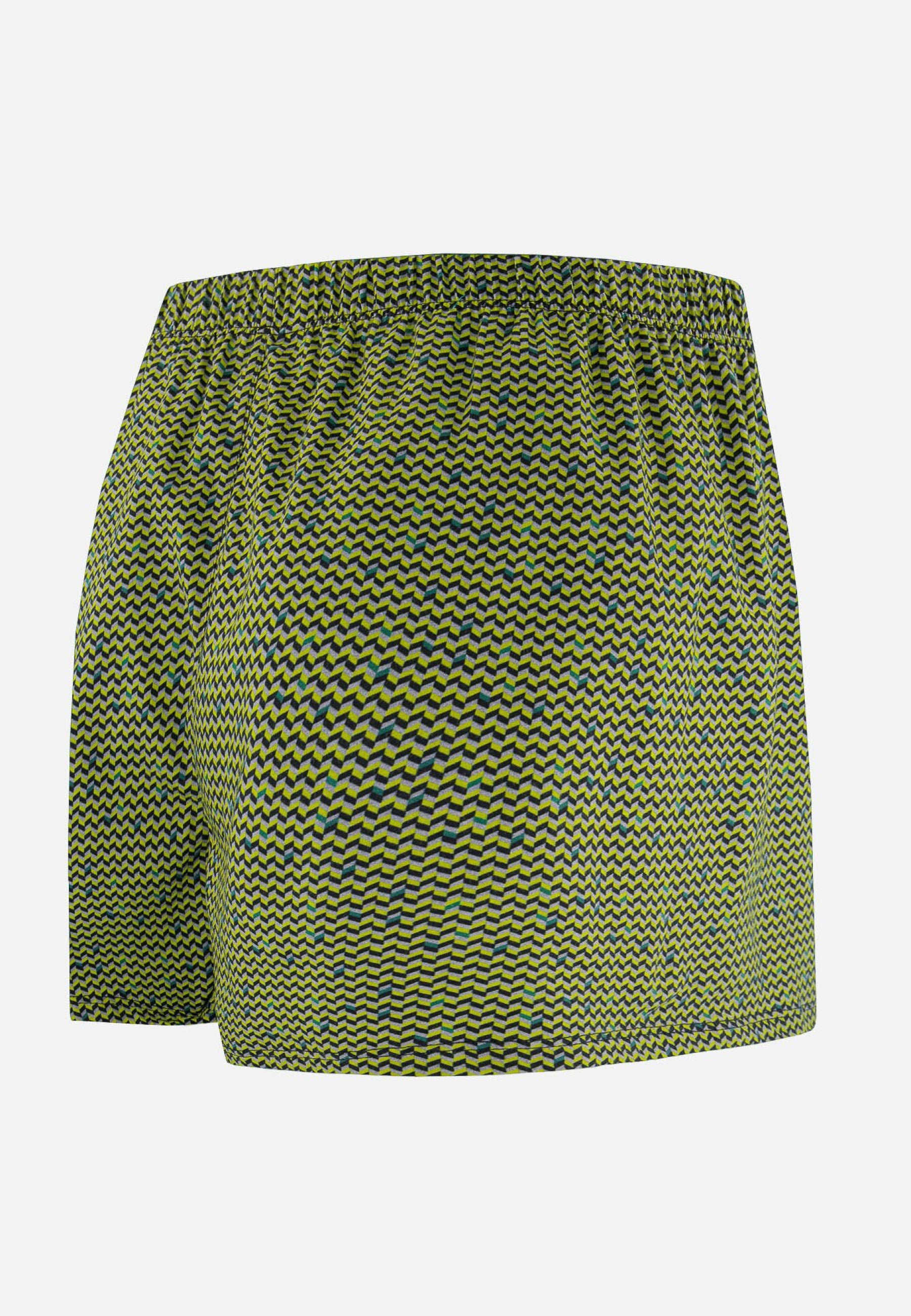 Caleçon à motif chevron jaune anis en jersey de coton - Fredo Chevron Jaune Anis