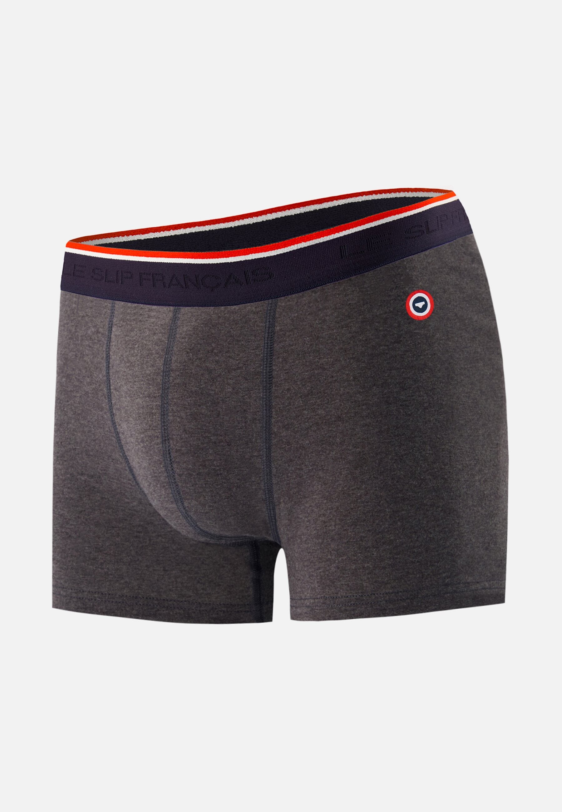 Boxer gris foncé en coton avec cocarde - Marius Gris