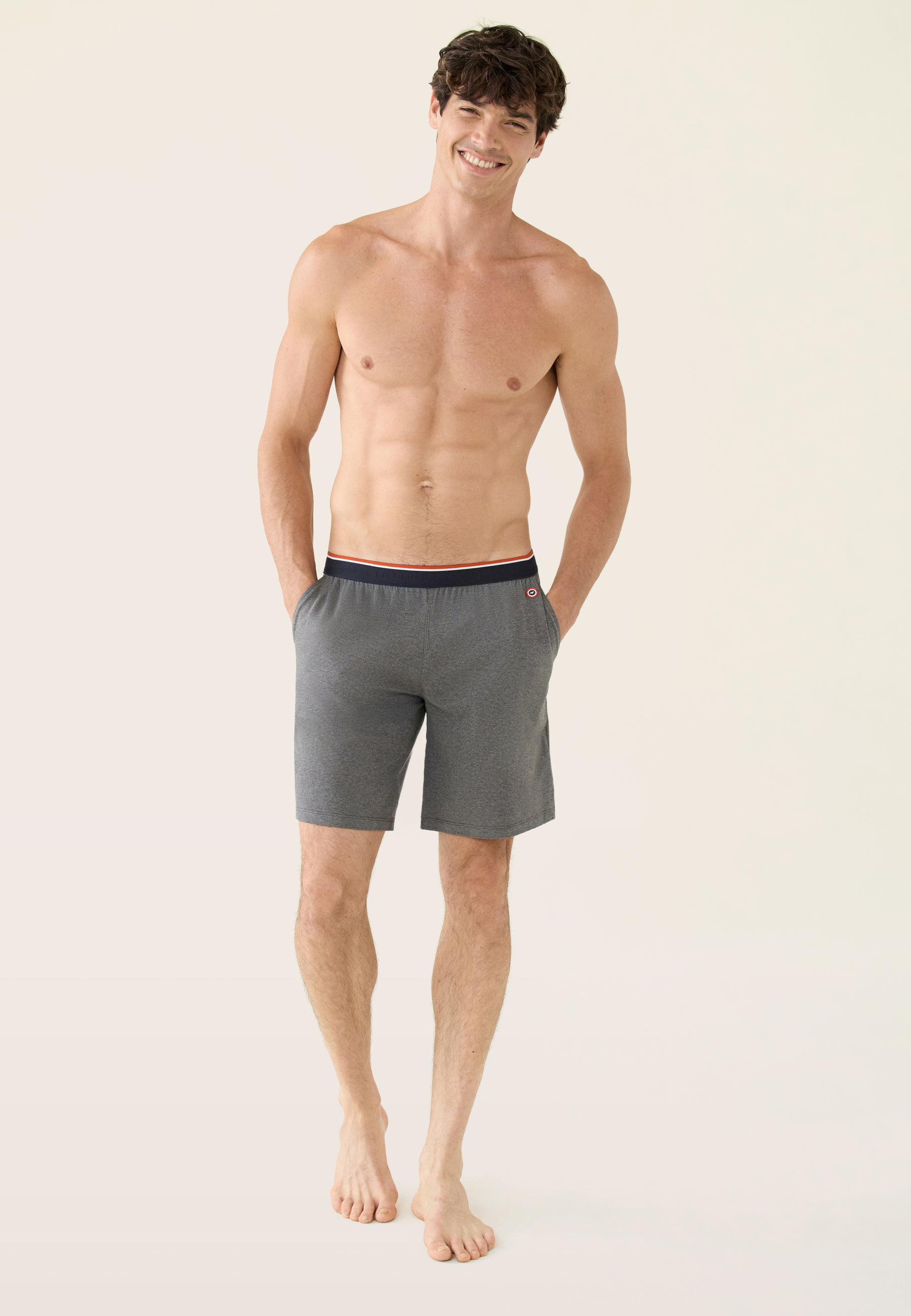 Grey cotton short pajama bottoms - Zouzou Anthracite