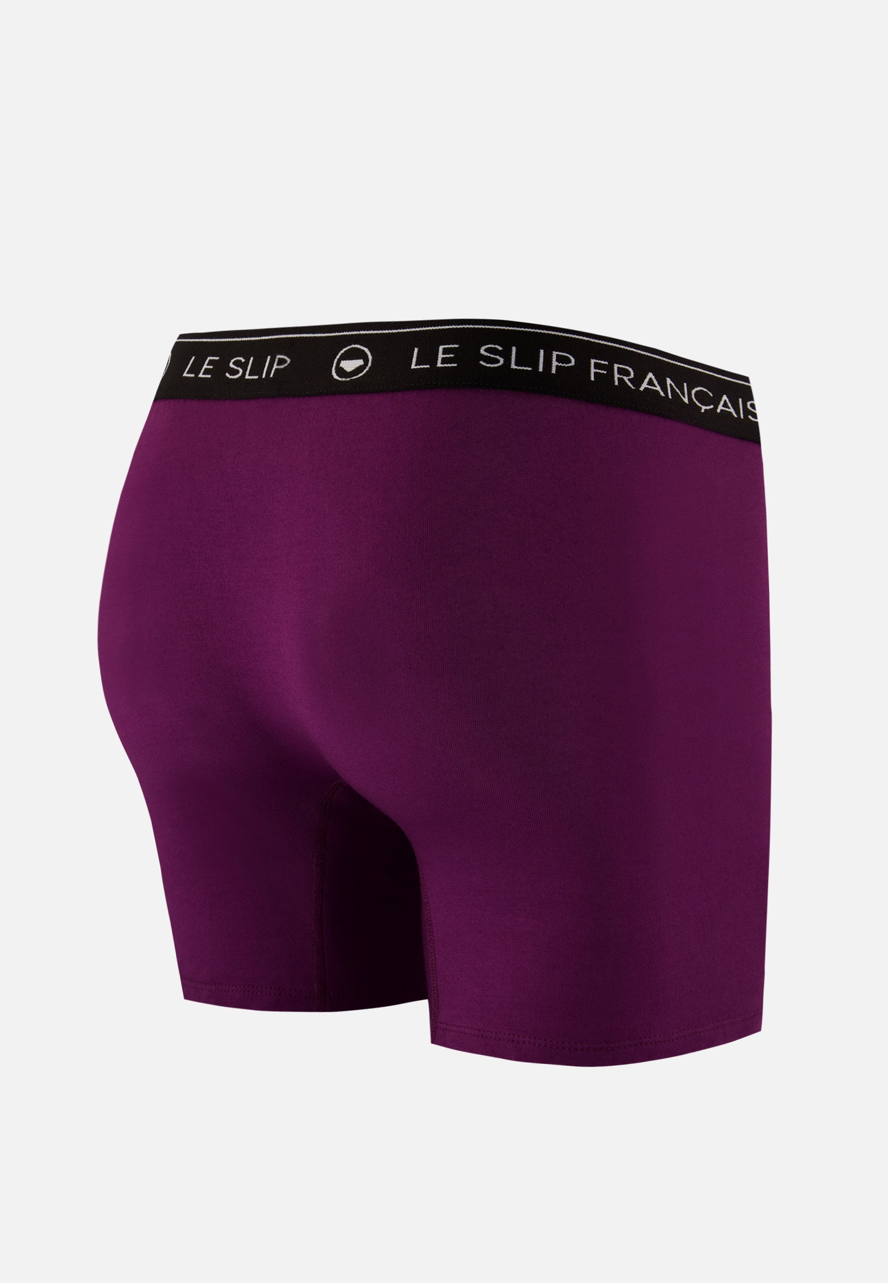 Plum cotton long boxer shorts - Redoutable Long Prune