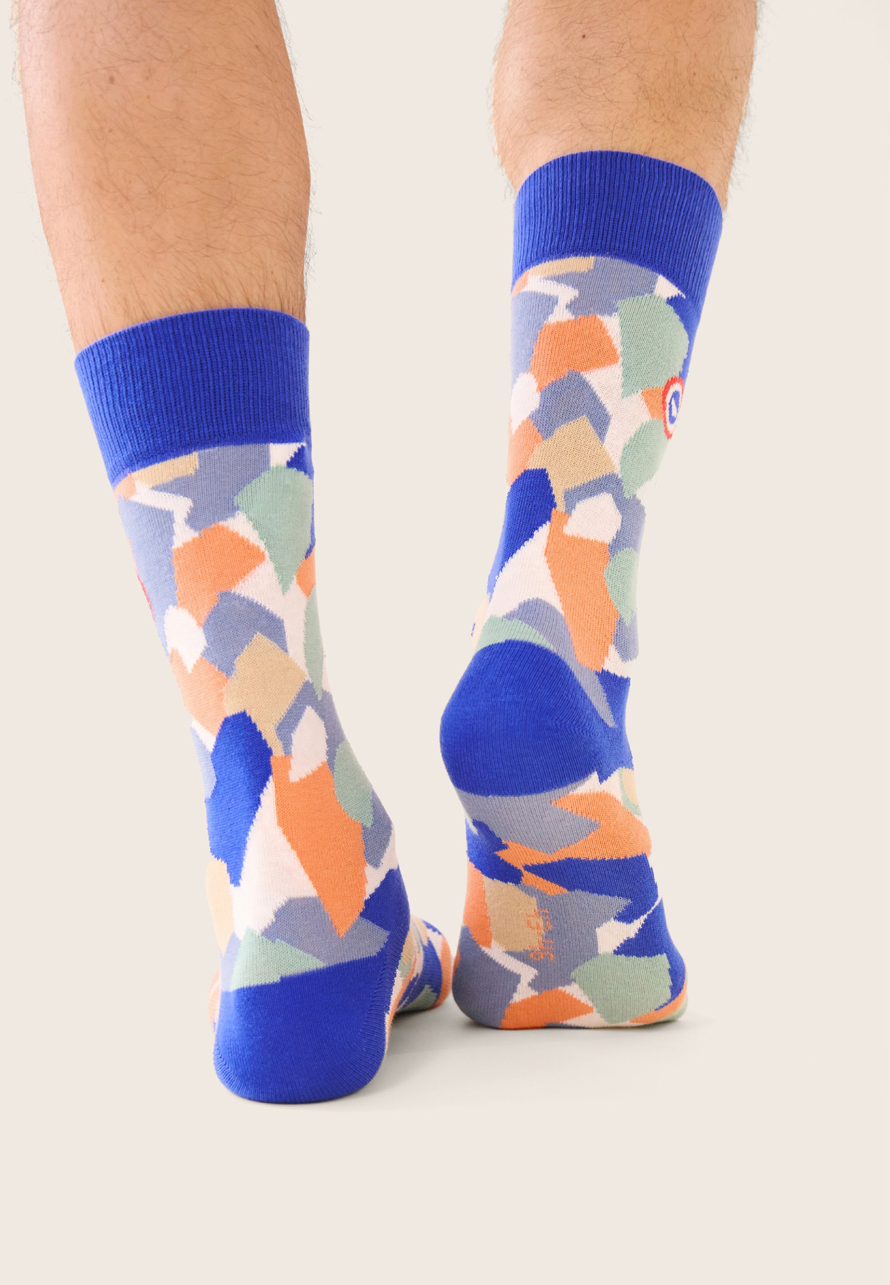 Chaussettes mi-hautes bleu à motifs confetti - Lucas Confetti Bleu Nautique
