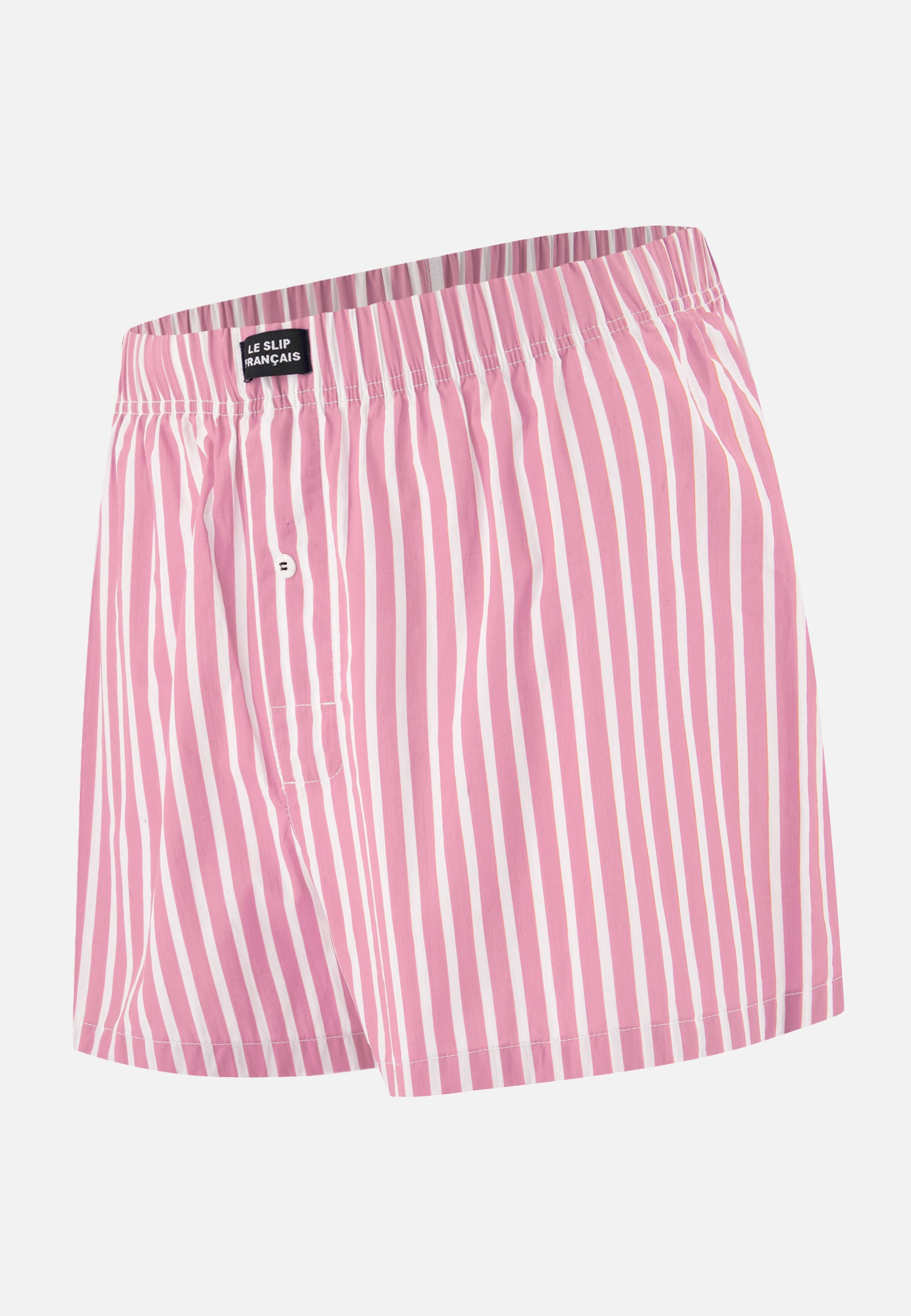 Pink striped cotton boxer shorts - Jacques Rayures Rose