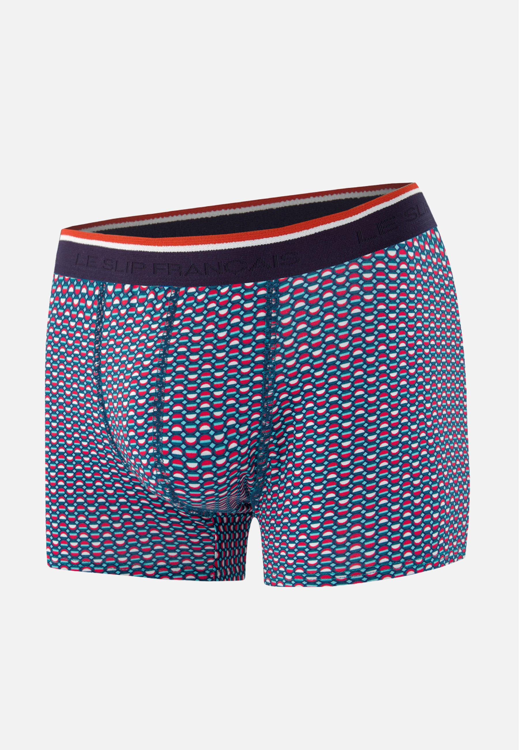 Green cotton boxer shorts with a circle pattern - Marius Circle Water Green