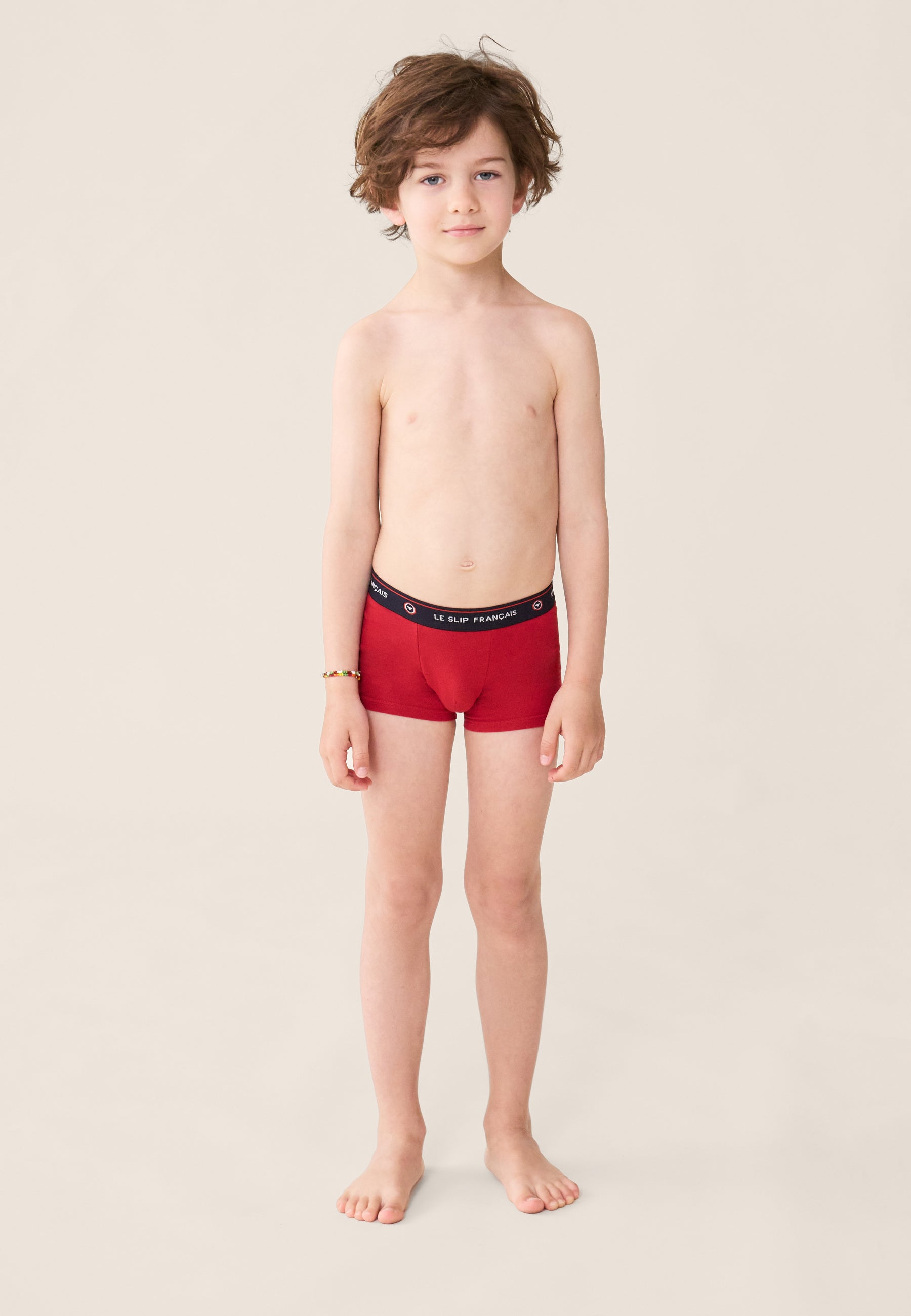 Red cotton children's boxer shorts - Petit Joseph Rouge