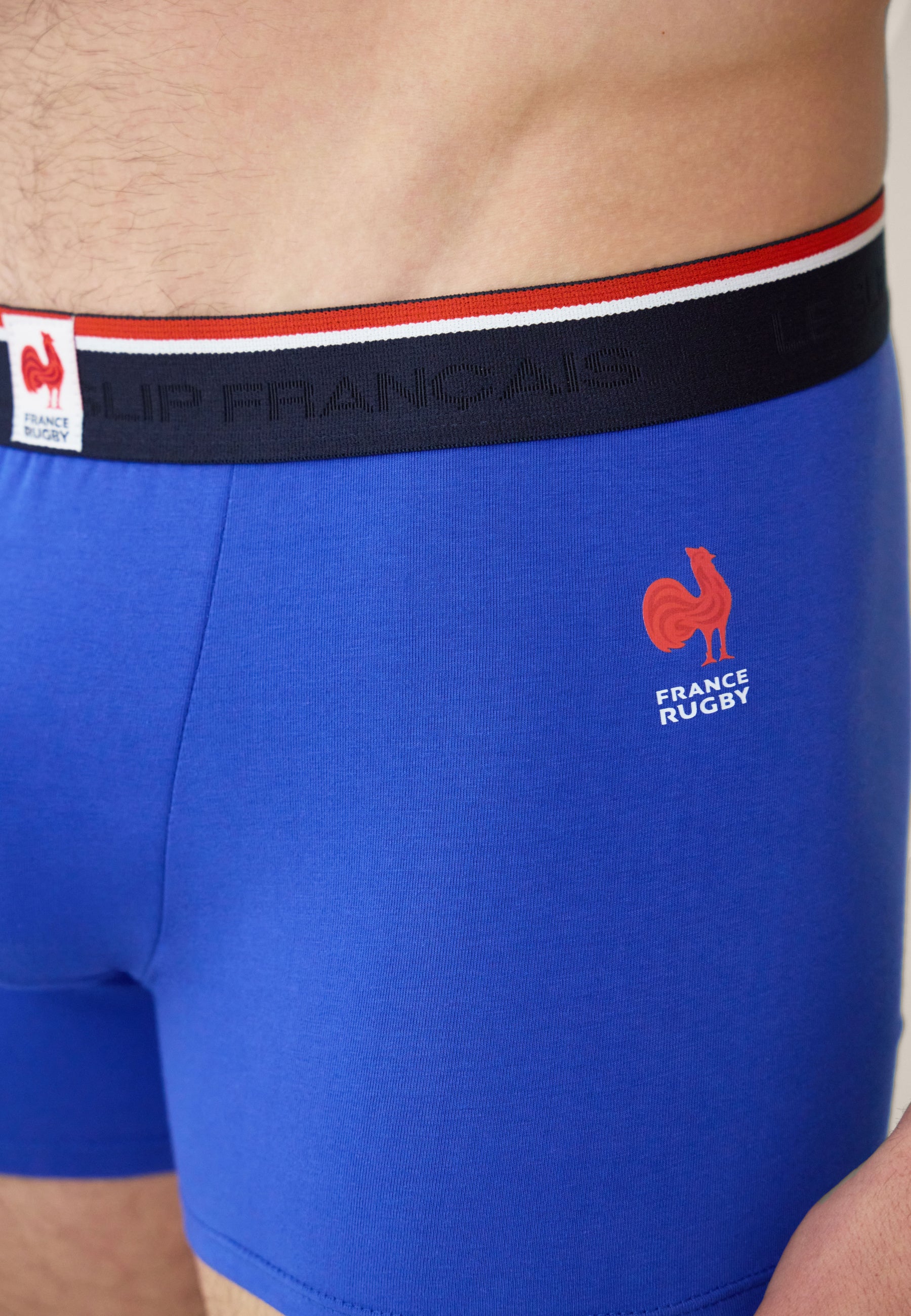 Boxer bleu France Rugby en coton - Redoutable Indigo France Rugby