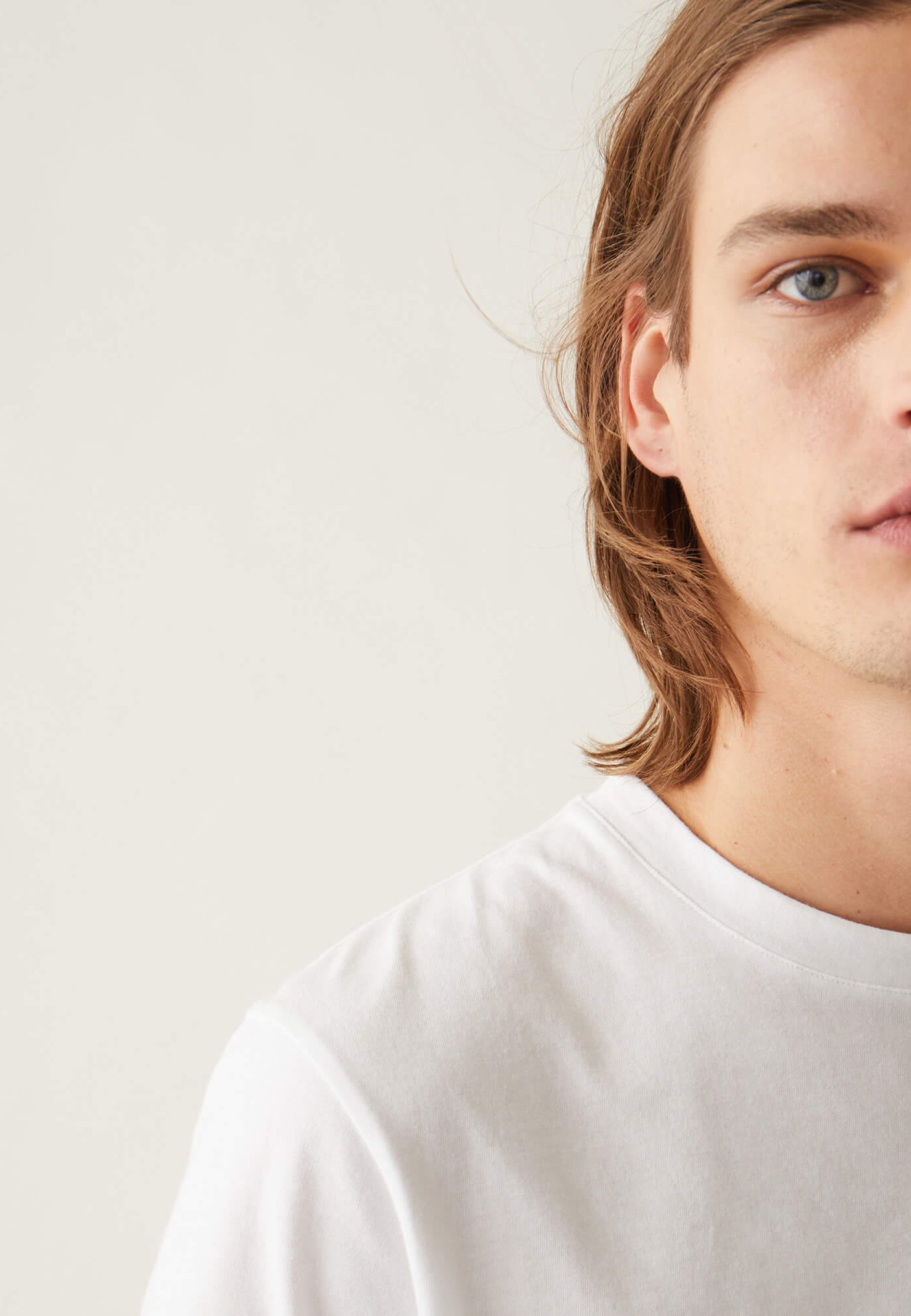 T-shirt col rond en coton - Jean Blanc