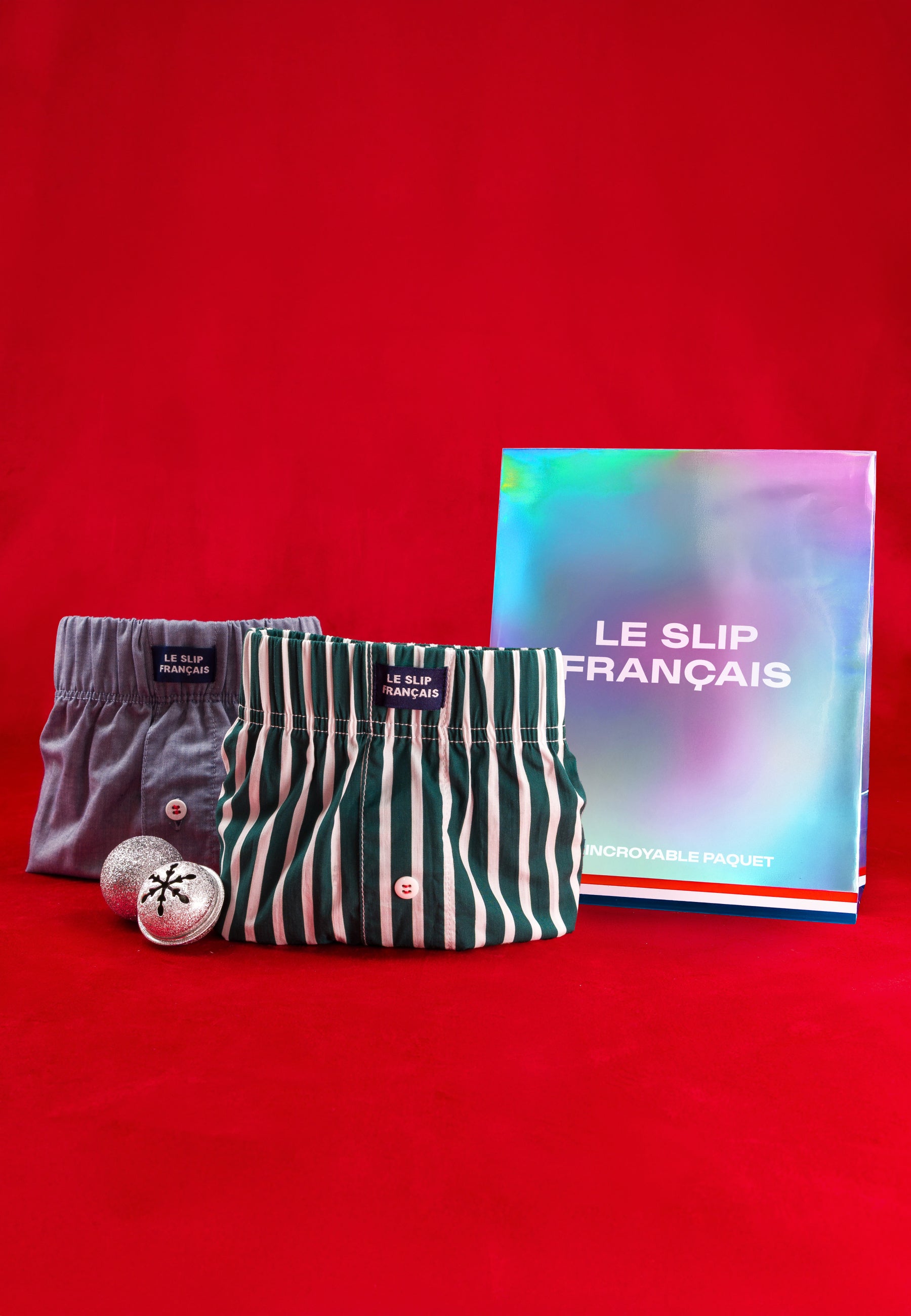 Pack of 2 cotton briefs - Fir Green Chambray briefs