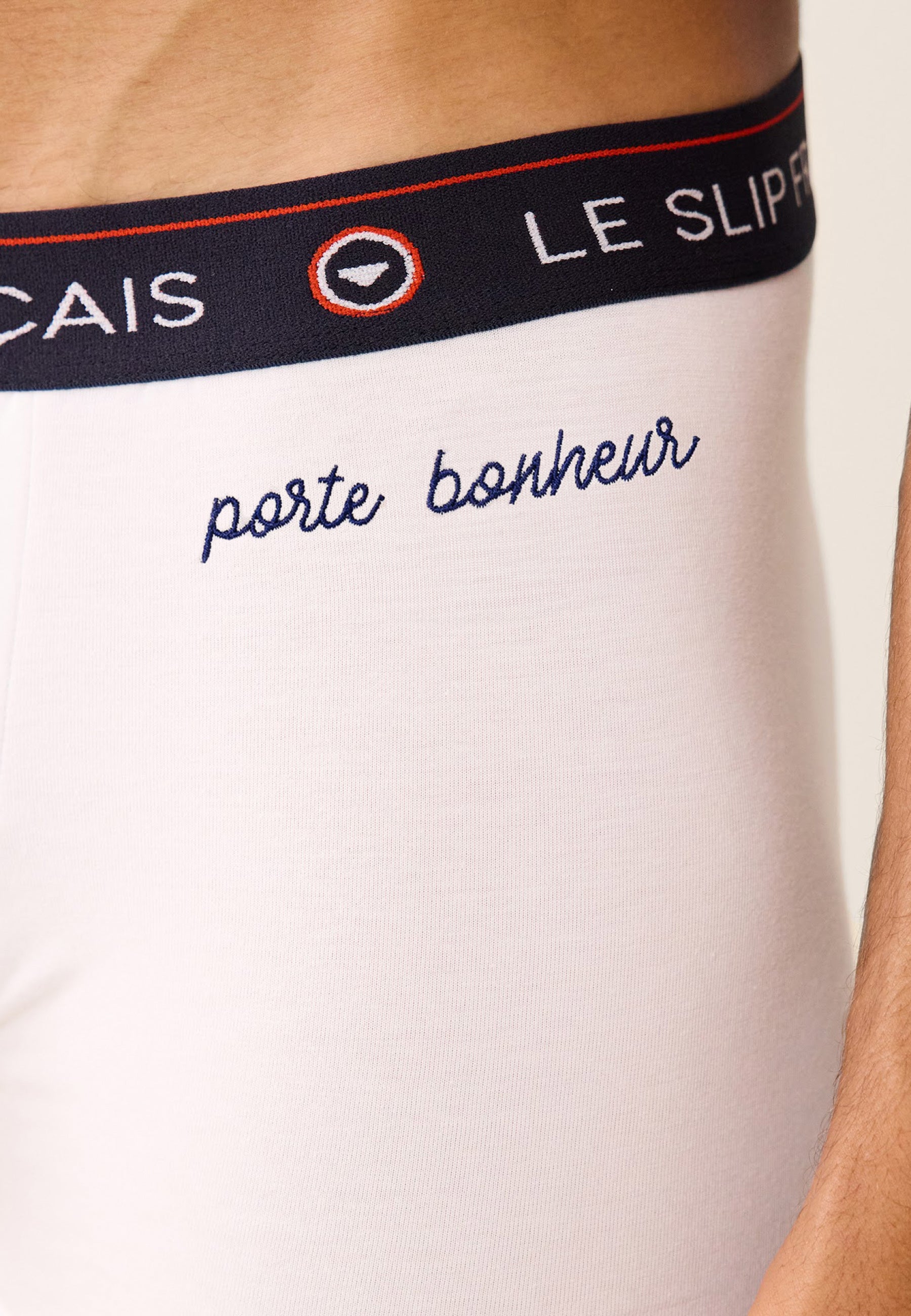 Boxer en coton - Redoutable Blanc Porte Bonheur