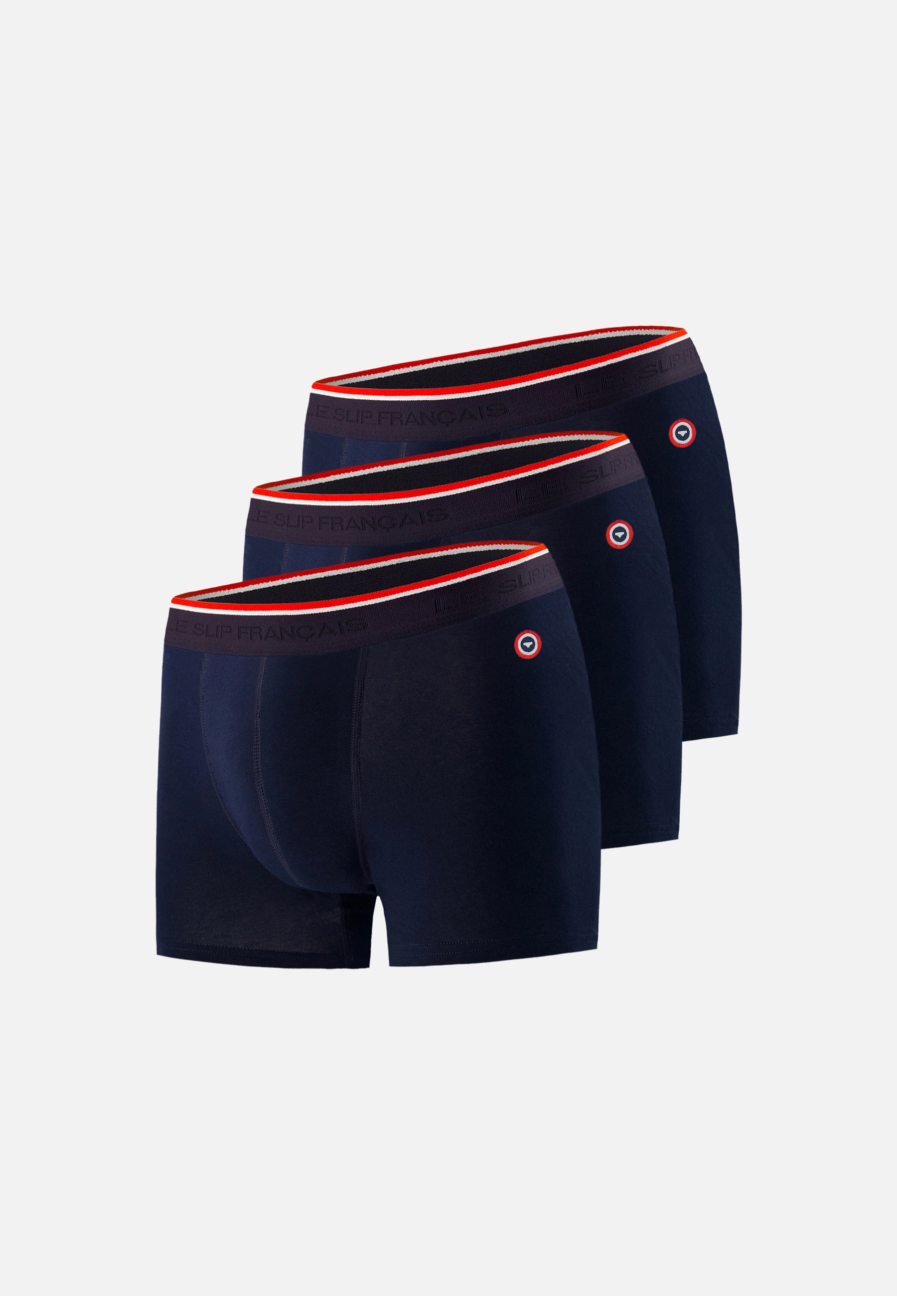 Lot de 3 boxers bleu marine en coton - Boxers Bleu Marine