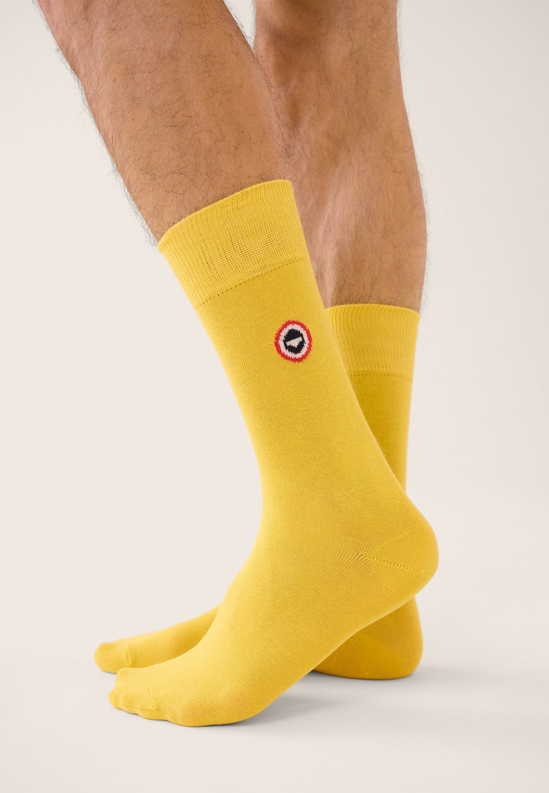 Chaussettes mi-hautes unies jaune - Robuste Jaune Citron
