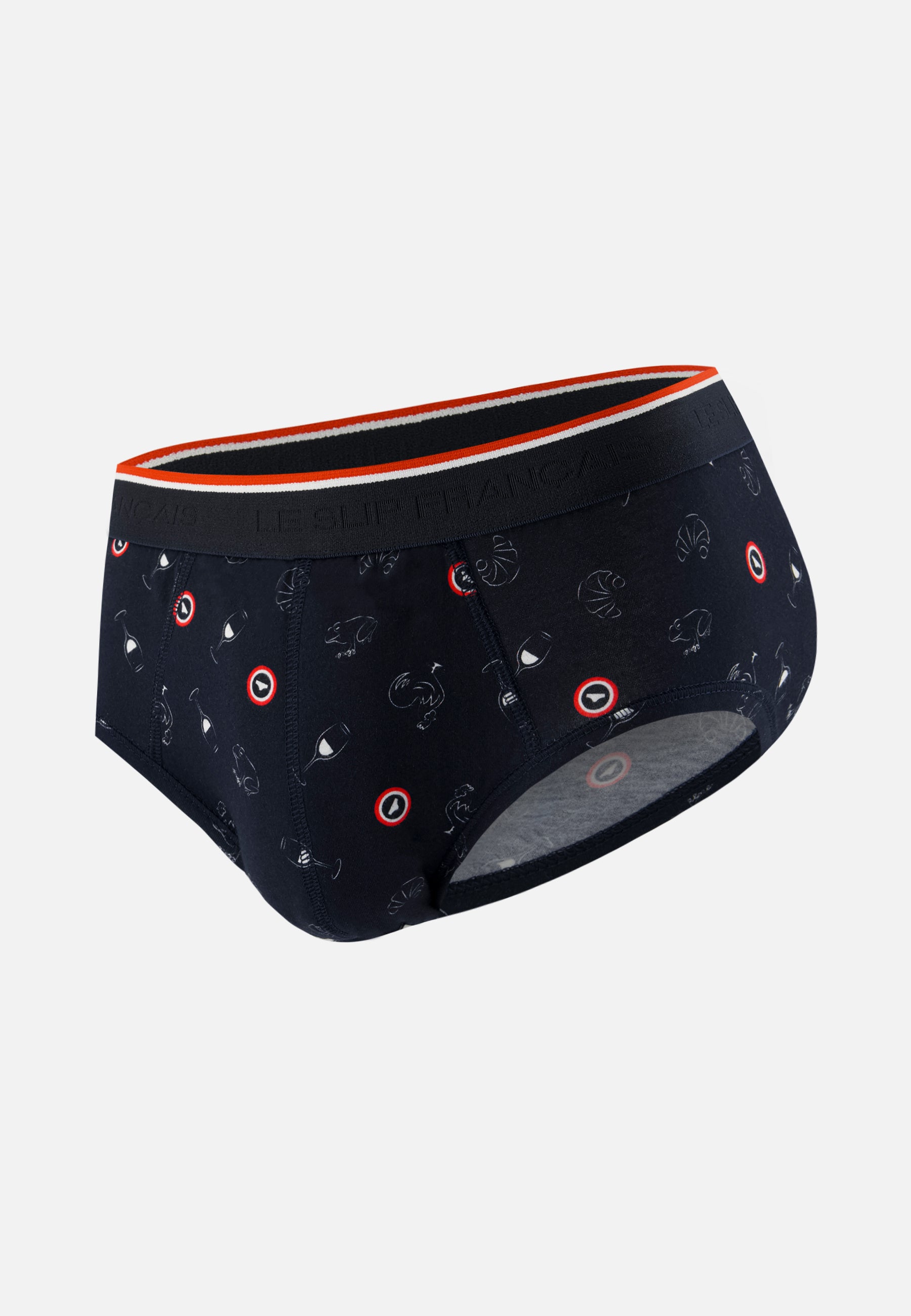 Blue cotton French-themed briefs - Awful "La vie en slip"