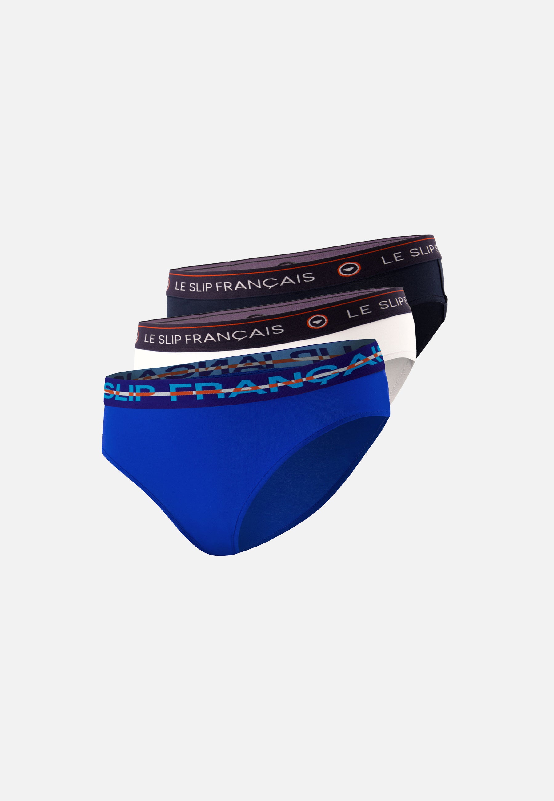 Set of 3 cotton panties - Navy Blue Nautical White