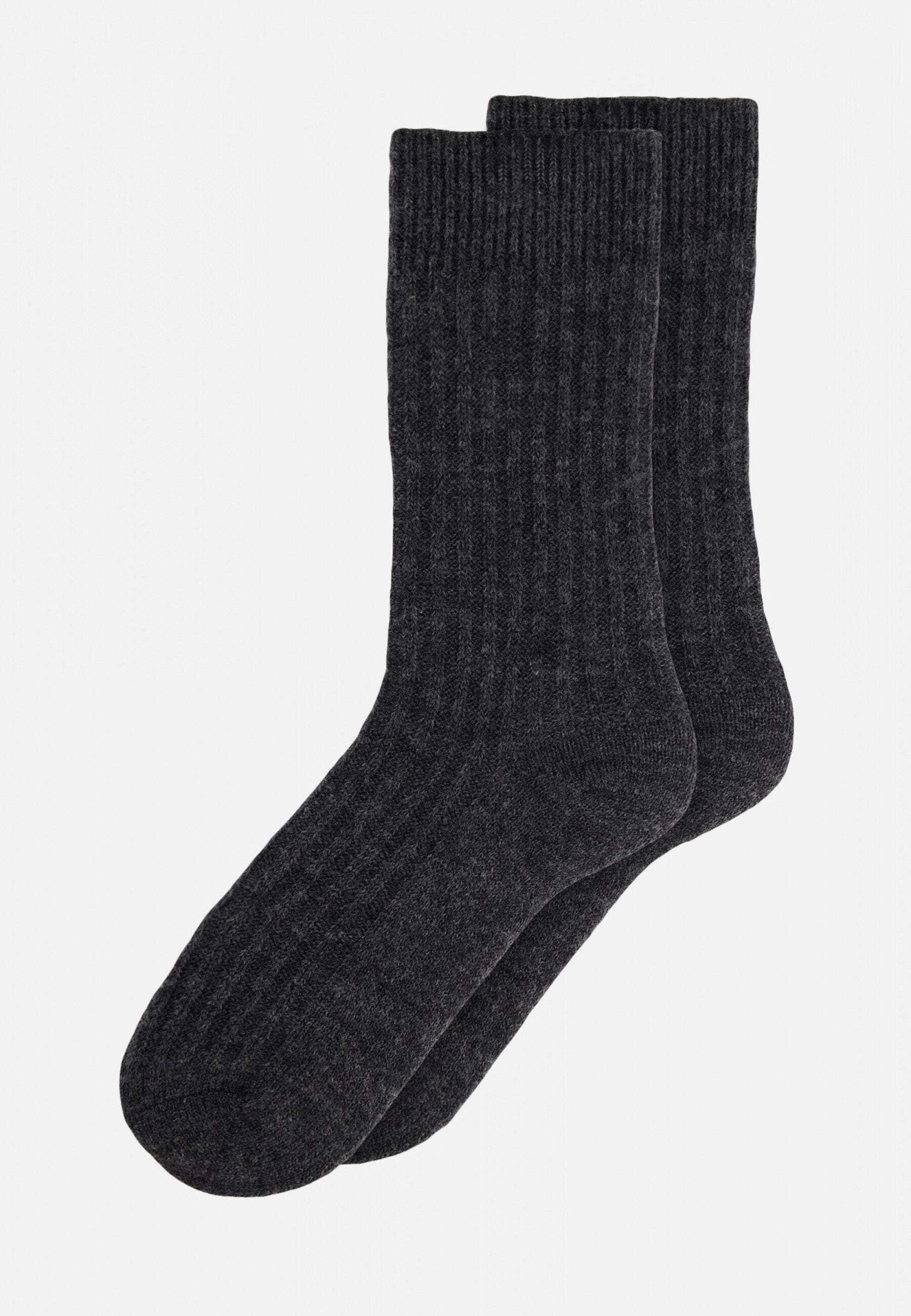Lot de 2 chaussettes mi-hautes bleu marine et gris en mohair - Chaussettes Bleu Marine Gris