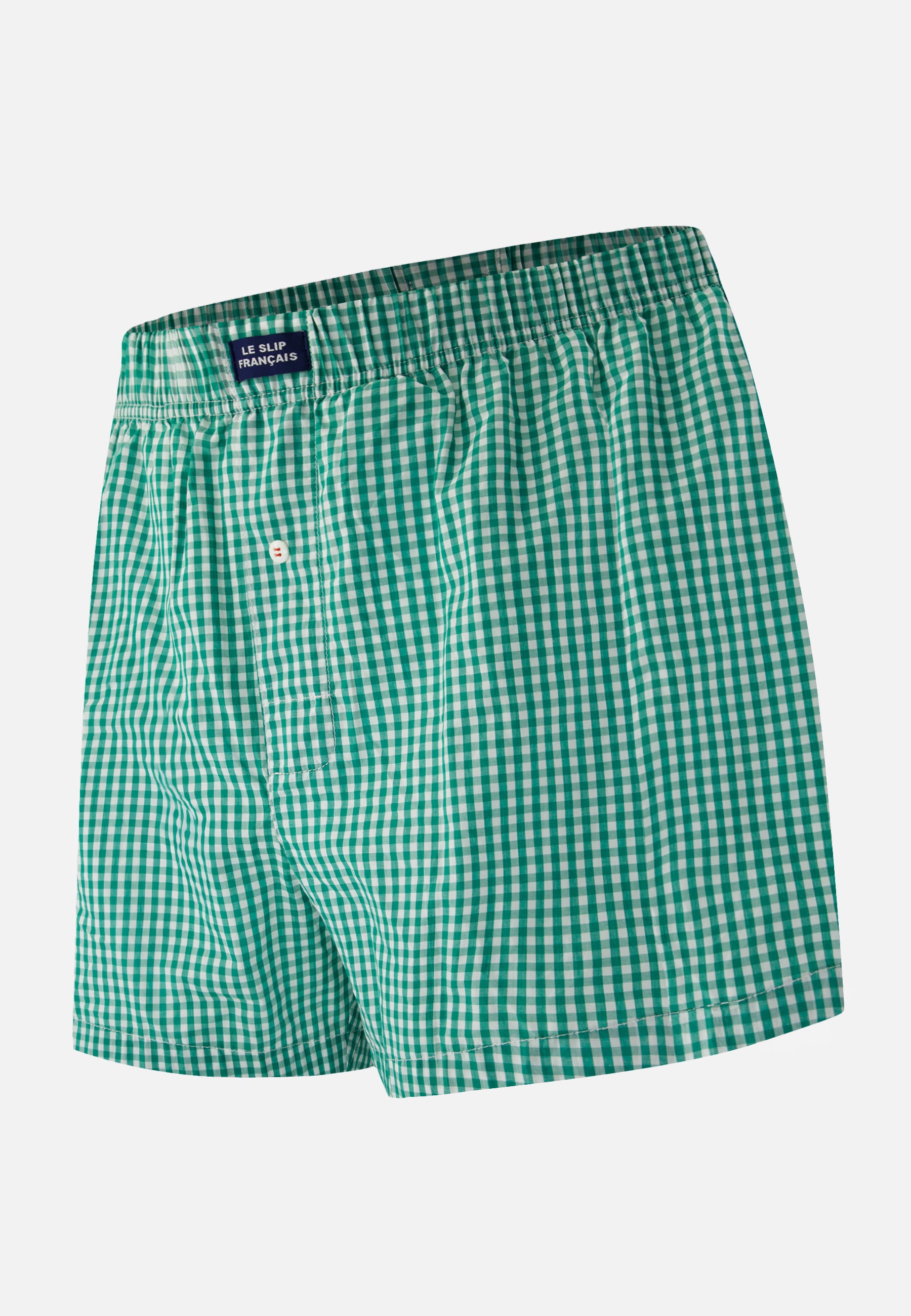 Caleçon à carreaux vert en coton - Jacques Carreaux Vichy Mint Green