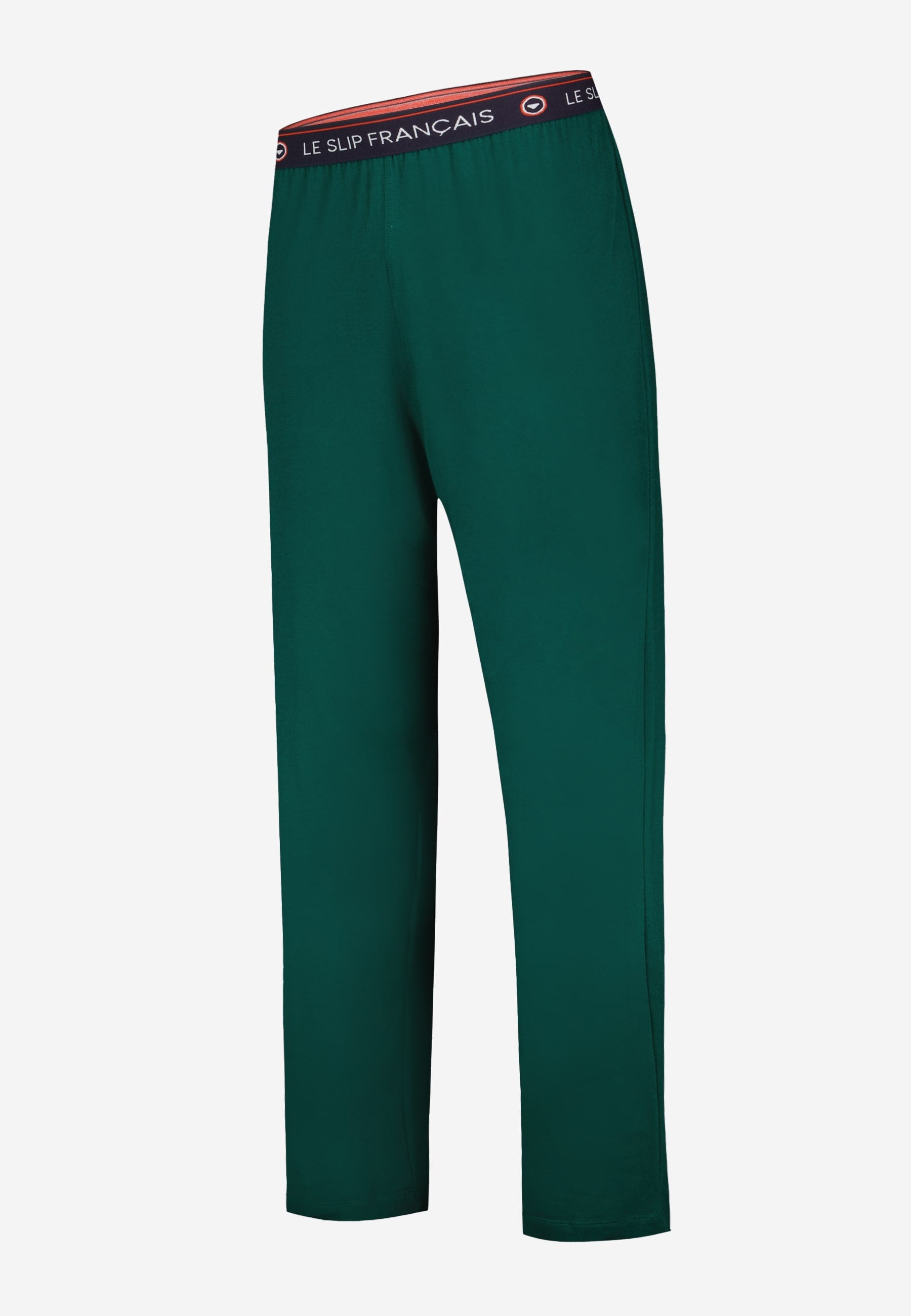 Men's long fir green cotton pajama bottoms - Indomitable Fir Green