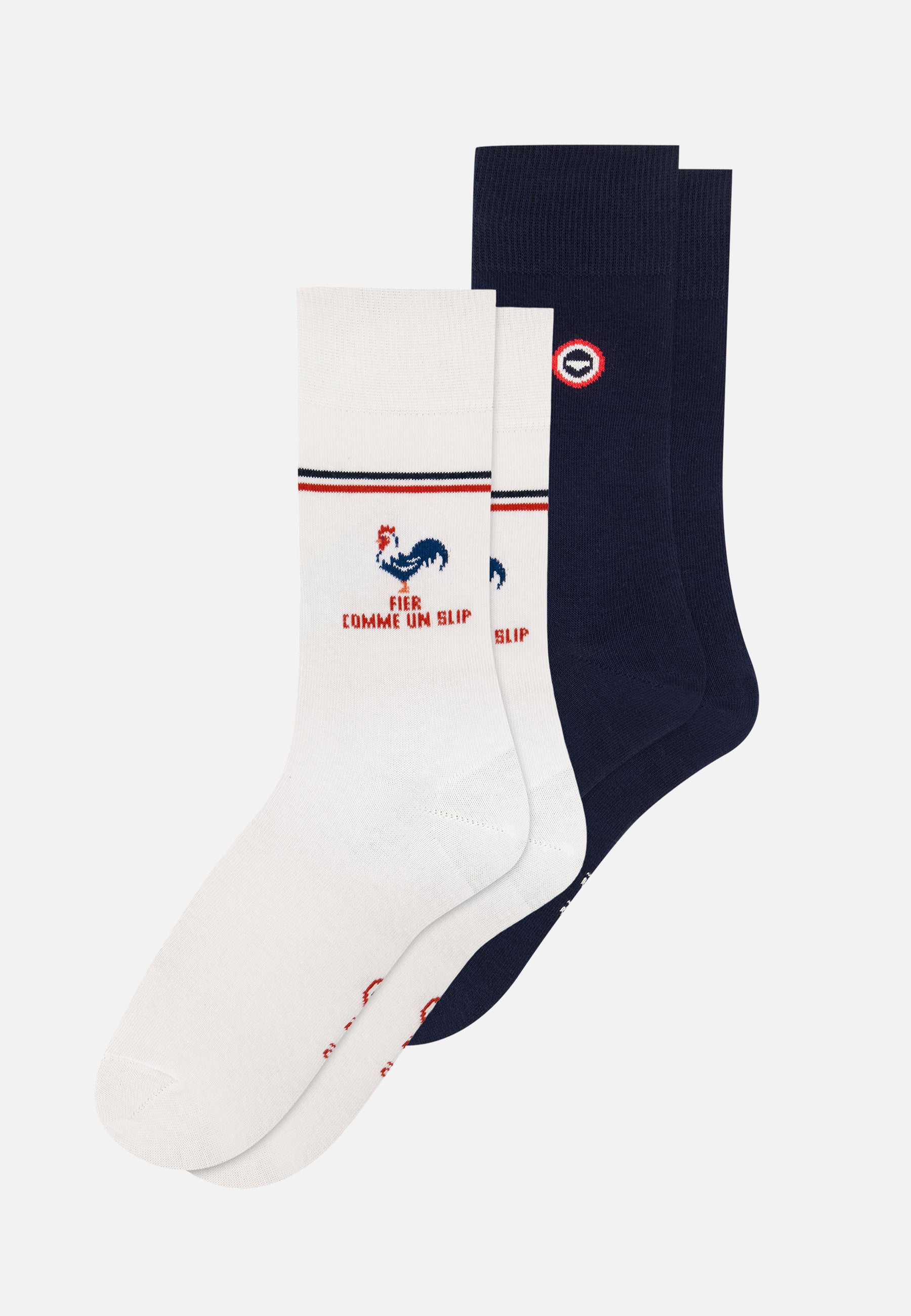 Lot de 2 chaussettes en coton - Chaussettes Fier Comme Un Slip Marine