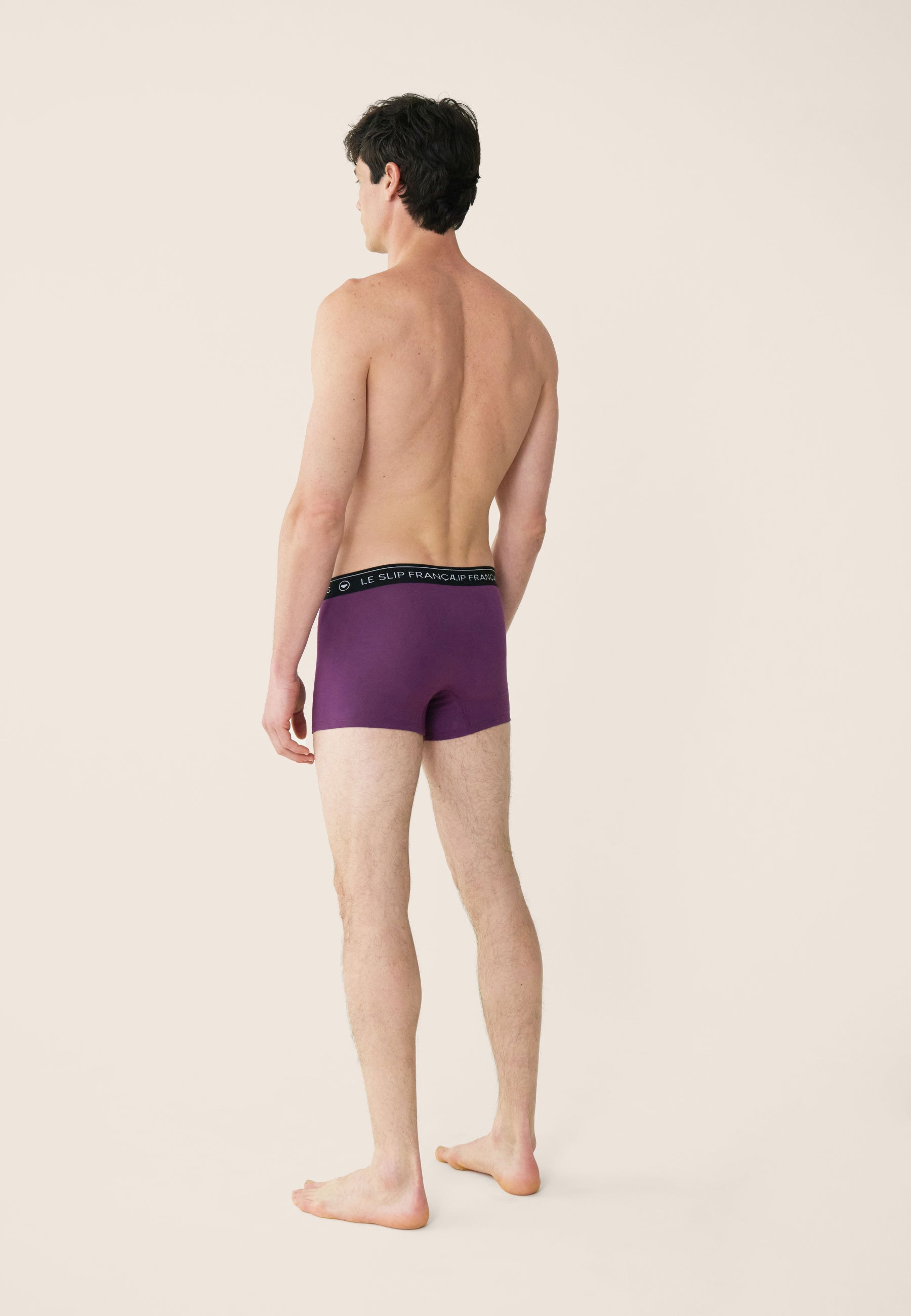 Lot de 4 boxers en coton - Boxers Gavotte Prune Fuchsia Prune Noir