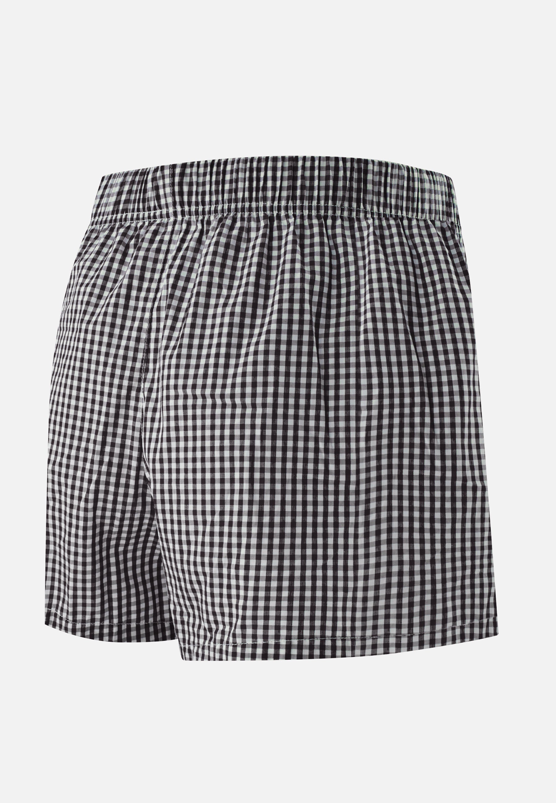 Black cotton checked boxer shorts - Jacques Black Vichy Tiles
