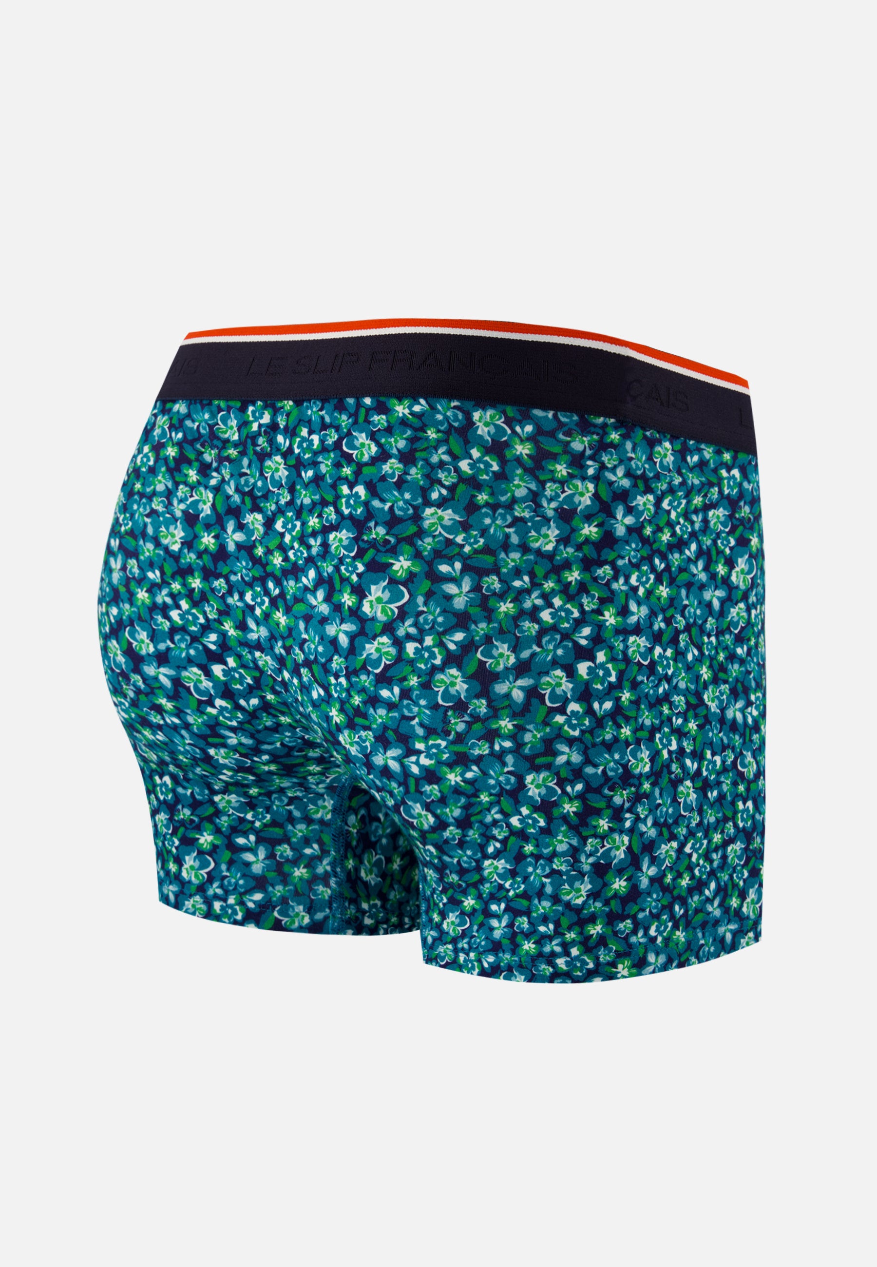 Boxer à fleur bleu en coton - Marius Hibiscus Mint Green