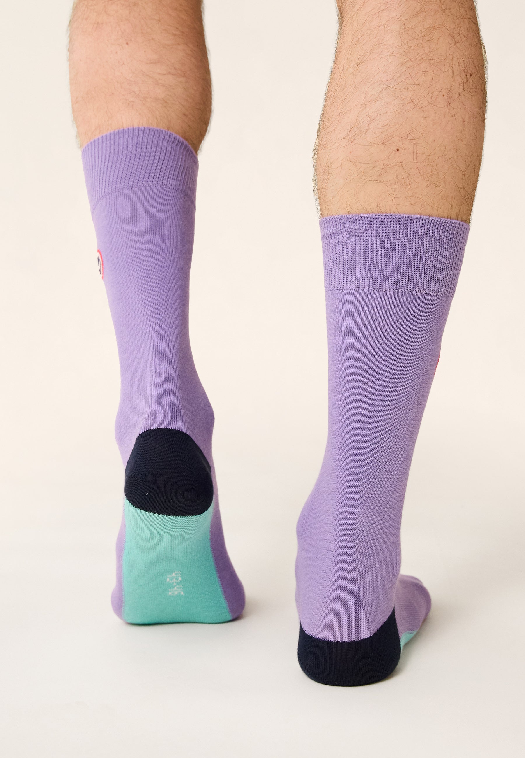 Chaussettes mi-hautes en coton - Lucas Demi Bloc Viola