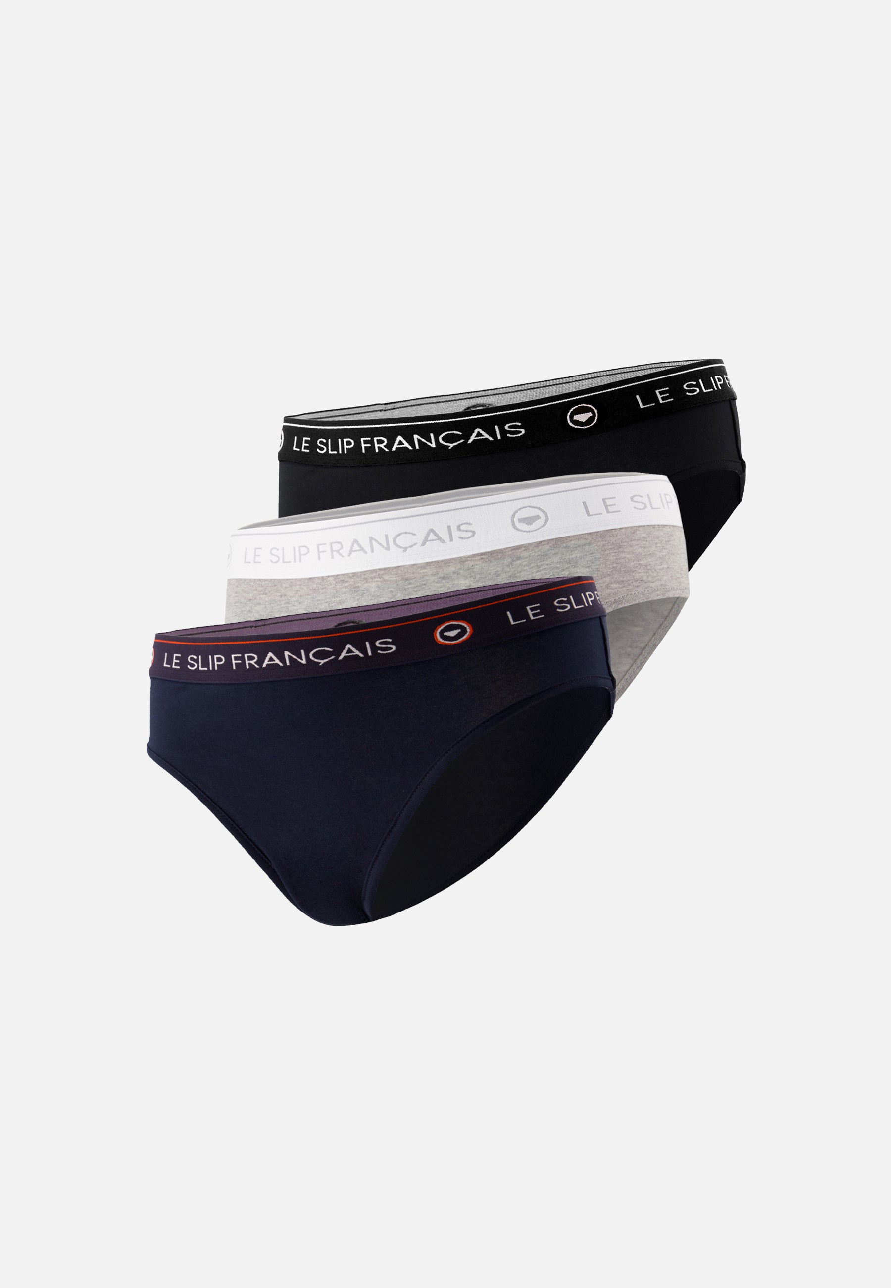 Pack of 3 cotton panties - Navy Black Grey Heather panties