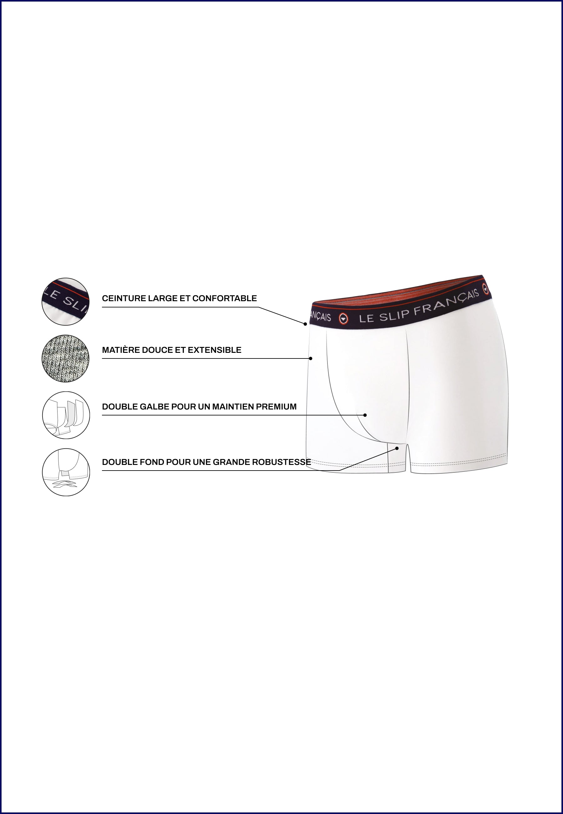 Lot de 7 boxers en coton - Boxers Prune Fuchsia Blanc Noir Gris Chiné Fléchette Fuchsia Gavotte Prune